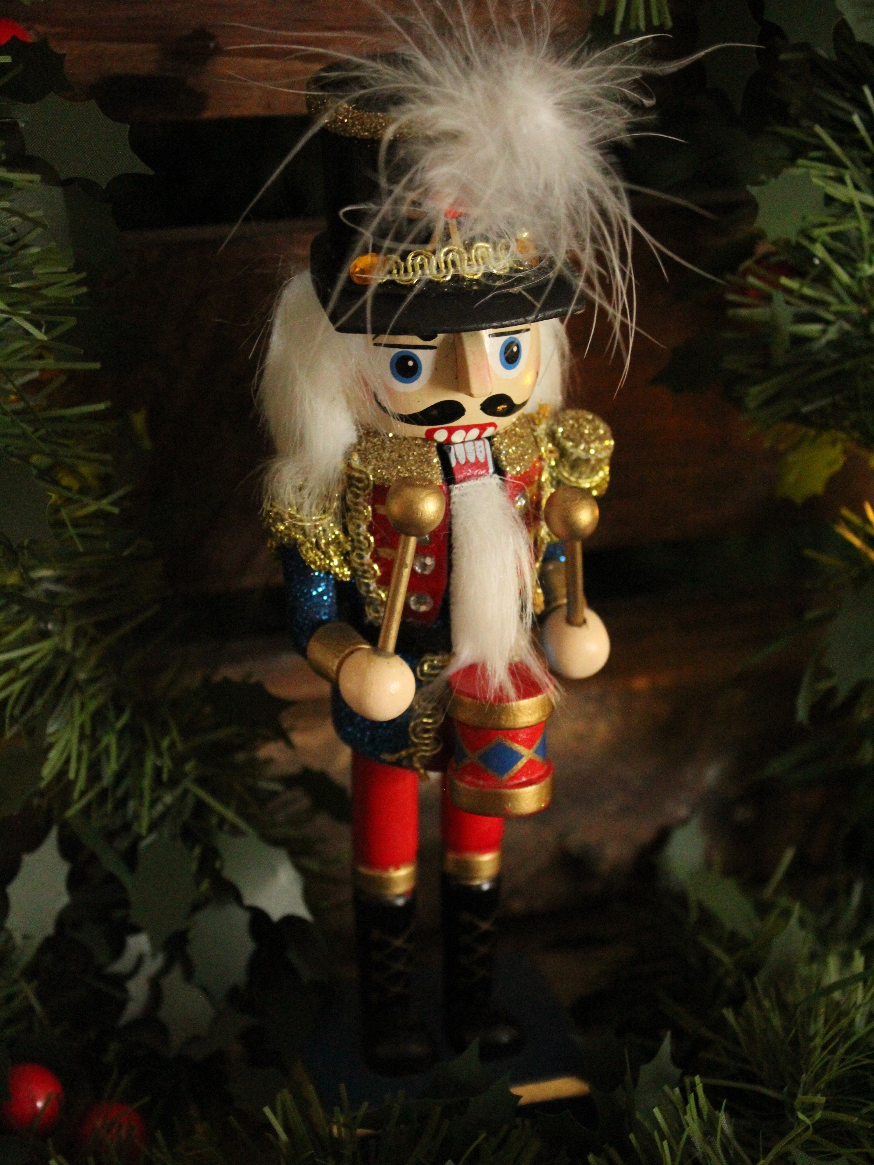 Christmas Nutcracker Drummer red and blue 20cm ANJO Gifts & Services