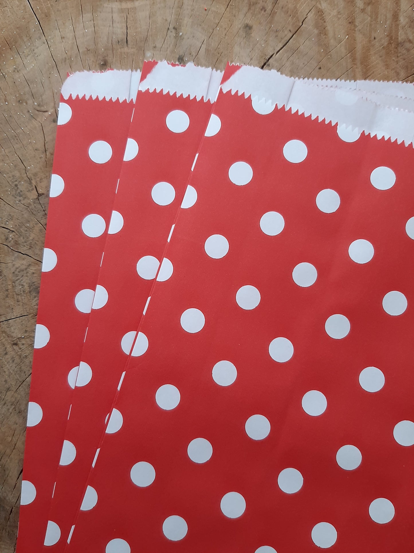 Christmas Wrapping Red and White Dots Paper gift bag Set (5)