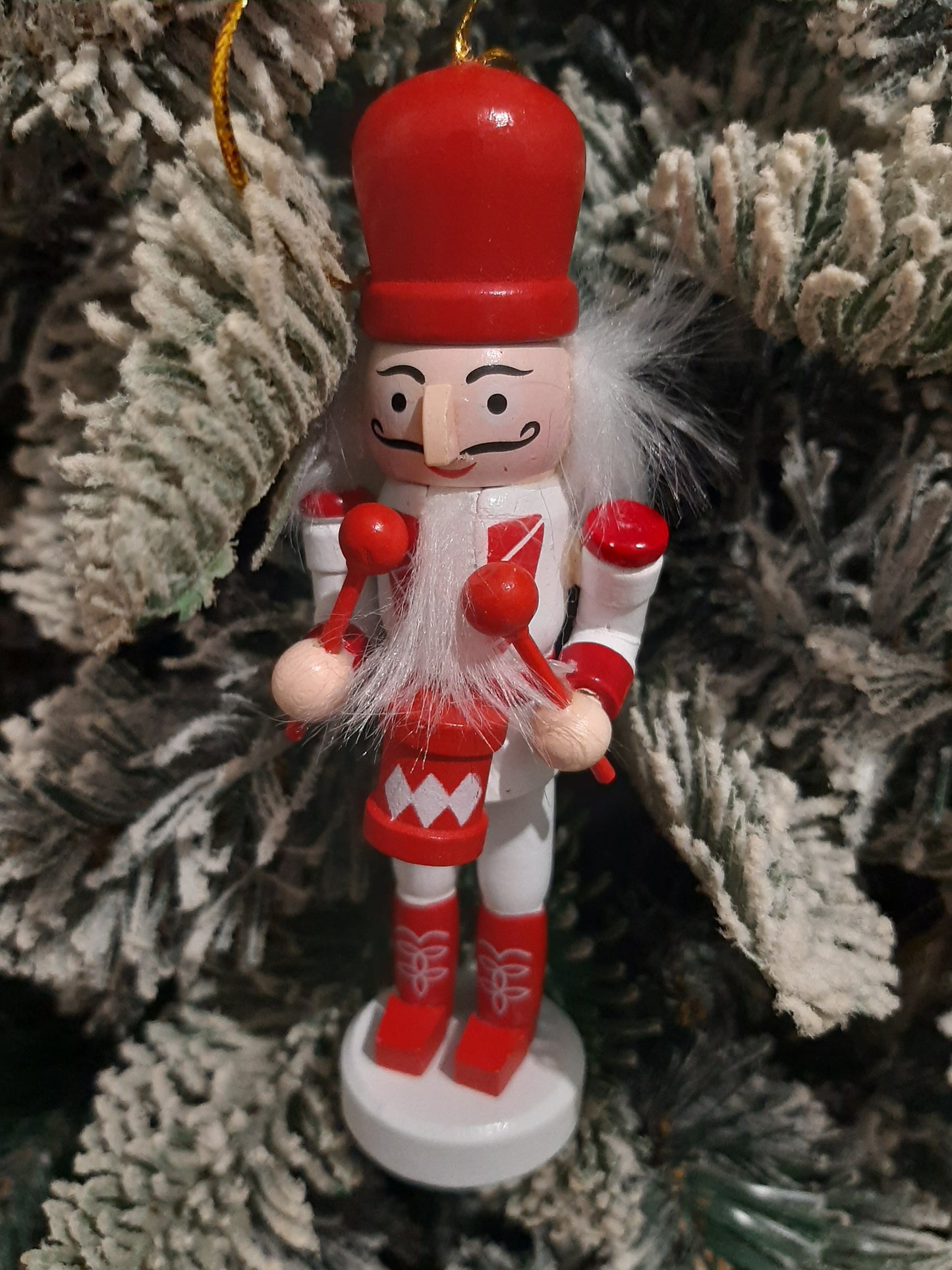 Christmas Nutcracker Ornament - Red and White