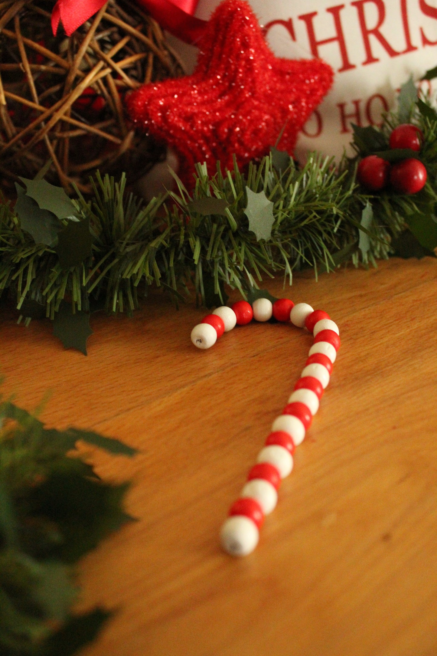 Ornament - Beaded Candy Cane