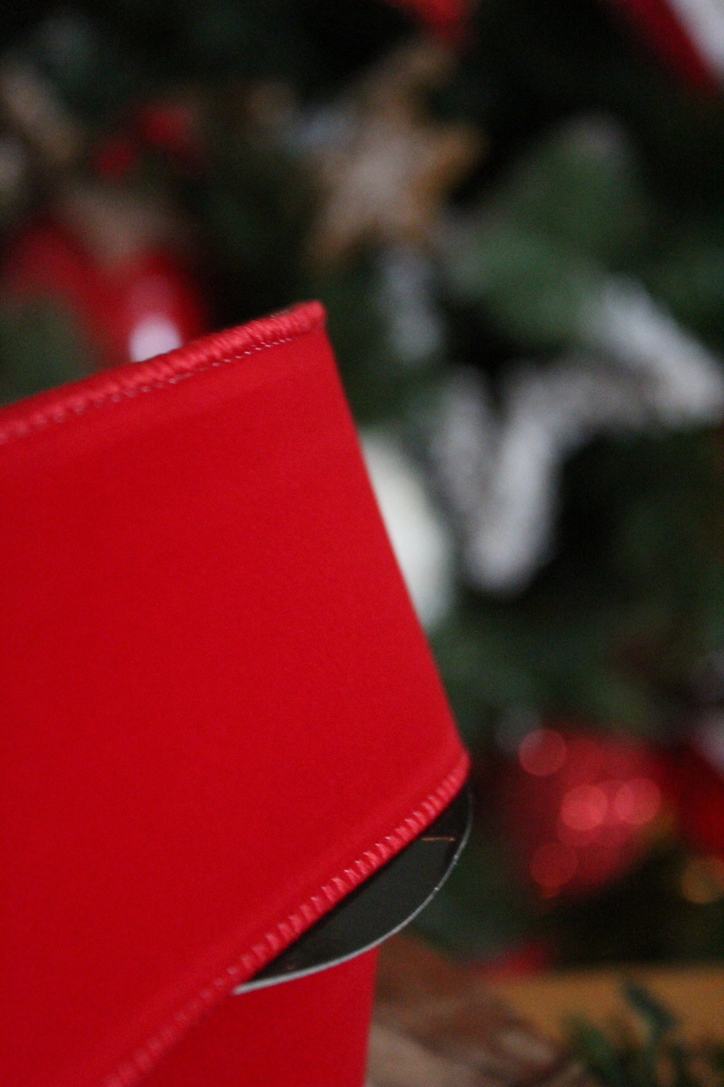 Christmas Ribbon - Suede Red