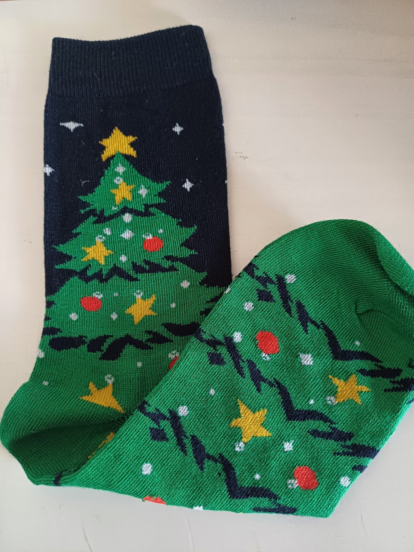Christmas Socks - Blue Green Christmas tree (35 - 39)