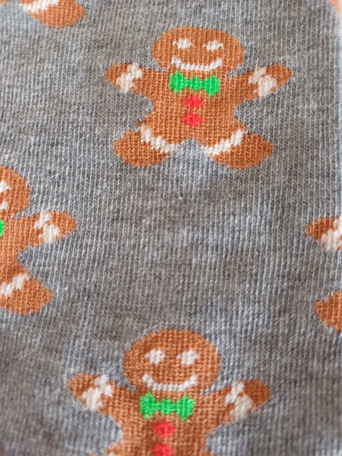 Christmas Socks - Grey Gingerbread man (35 - 39)