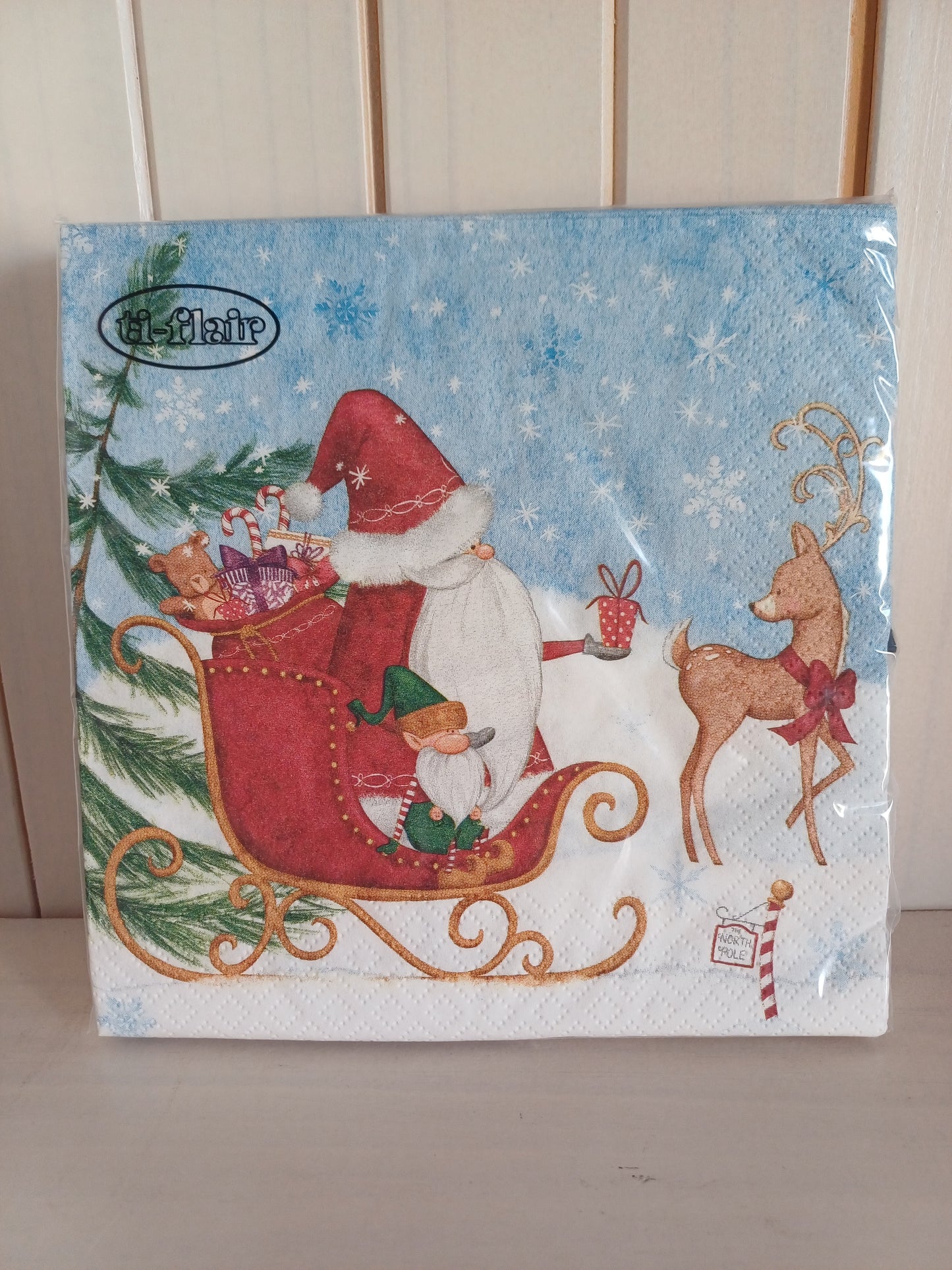 Christmas Serviettes - Santa with Sleigh