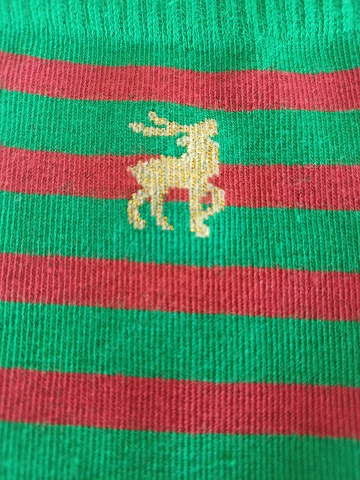 Christmas Socks - Red and green stipe Polo (35 - 39)