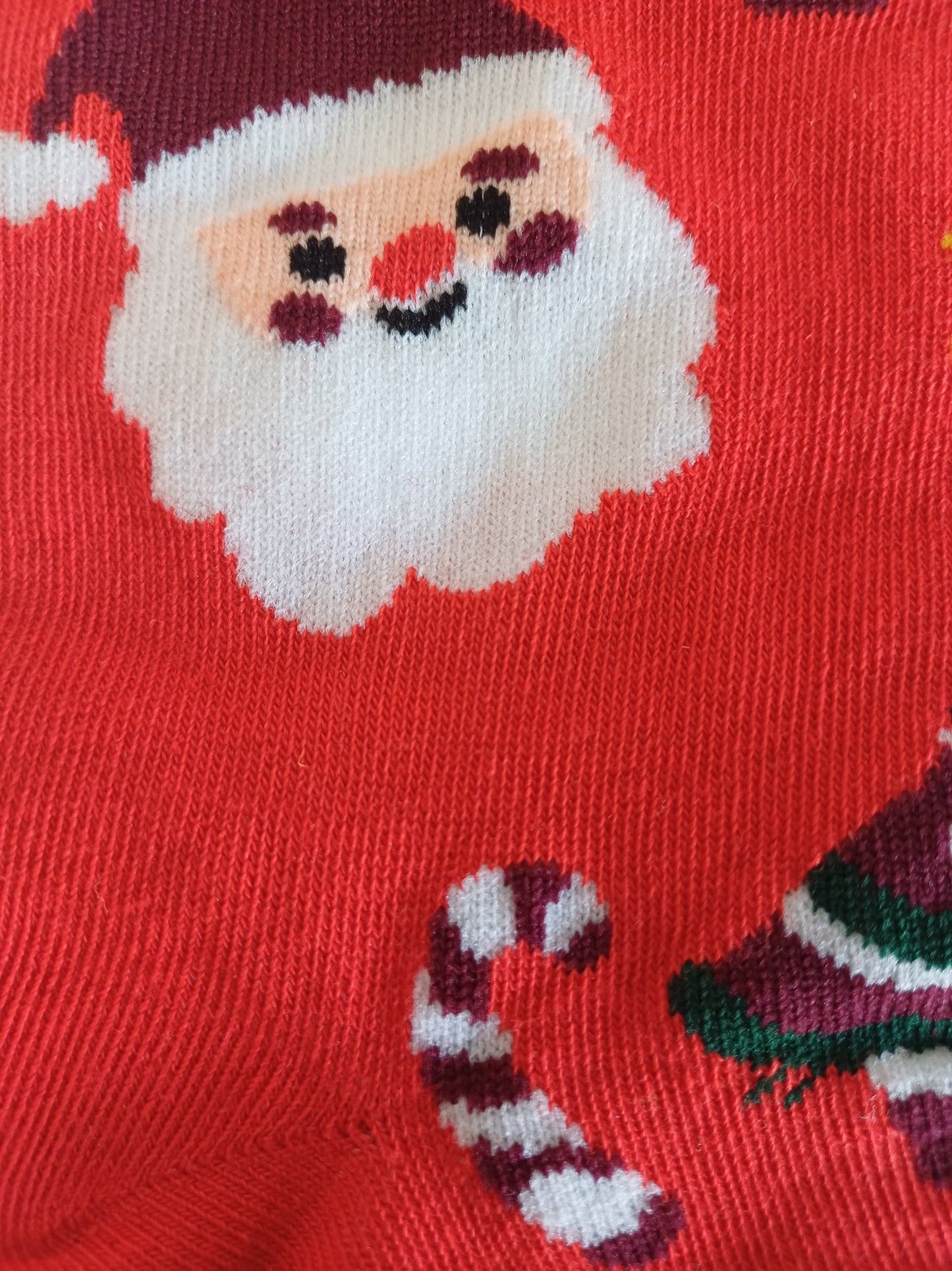 Christmas Socks - Red Santa and Candy Cane (35 - 39)