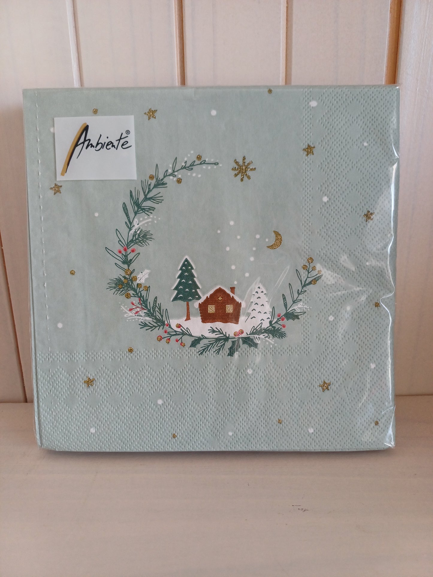 Christmas Serviettes - Moon Wreath