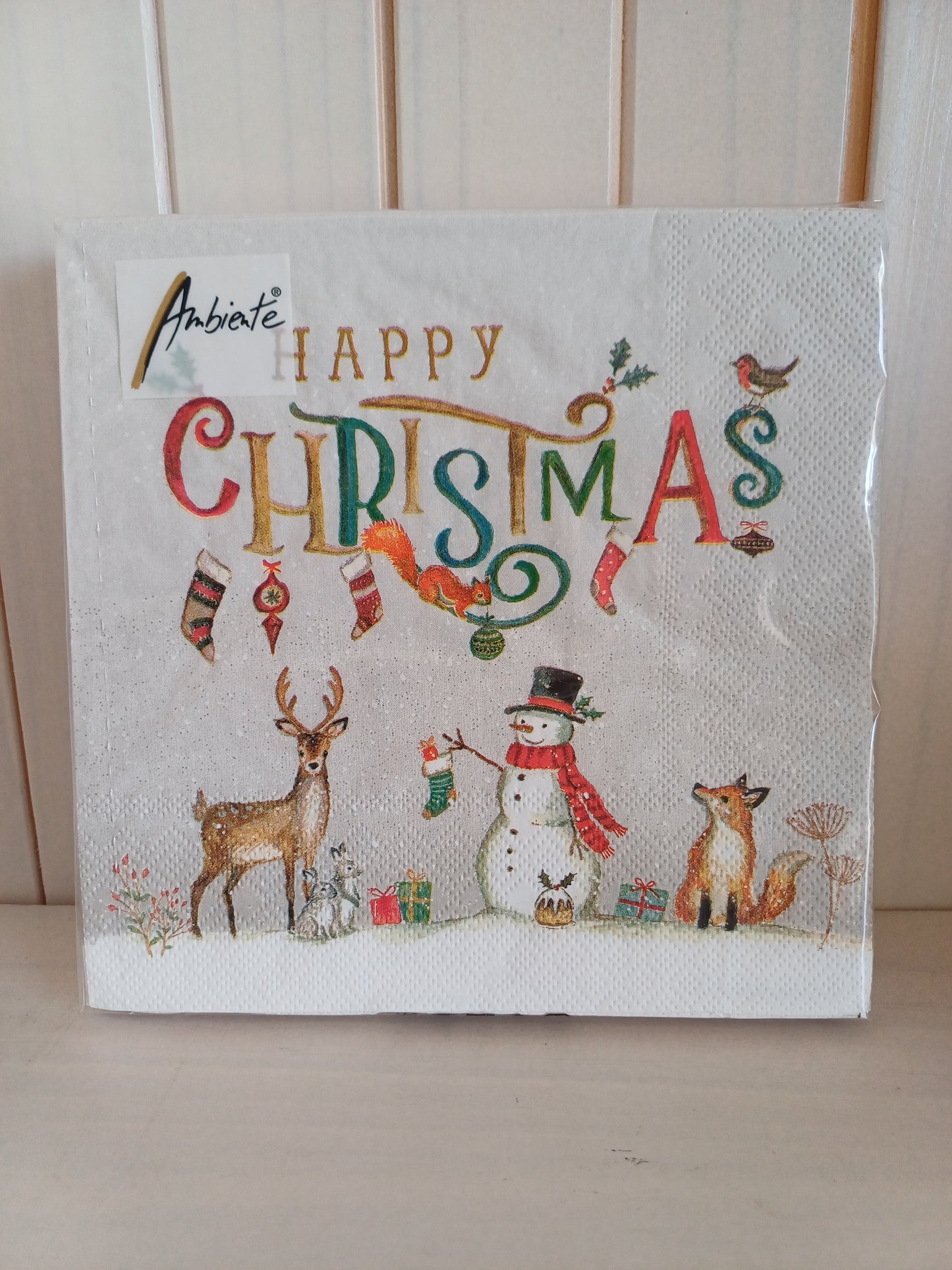 Christmas Serviettes - Merry Christmas Fox