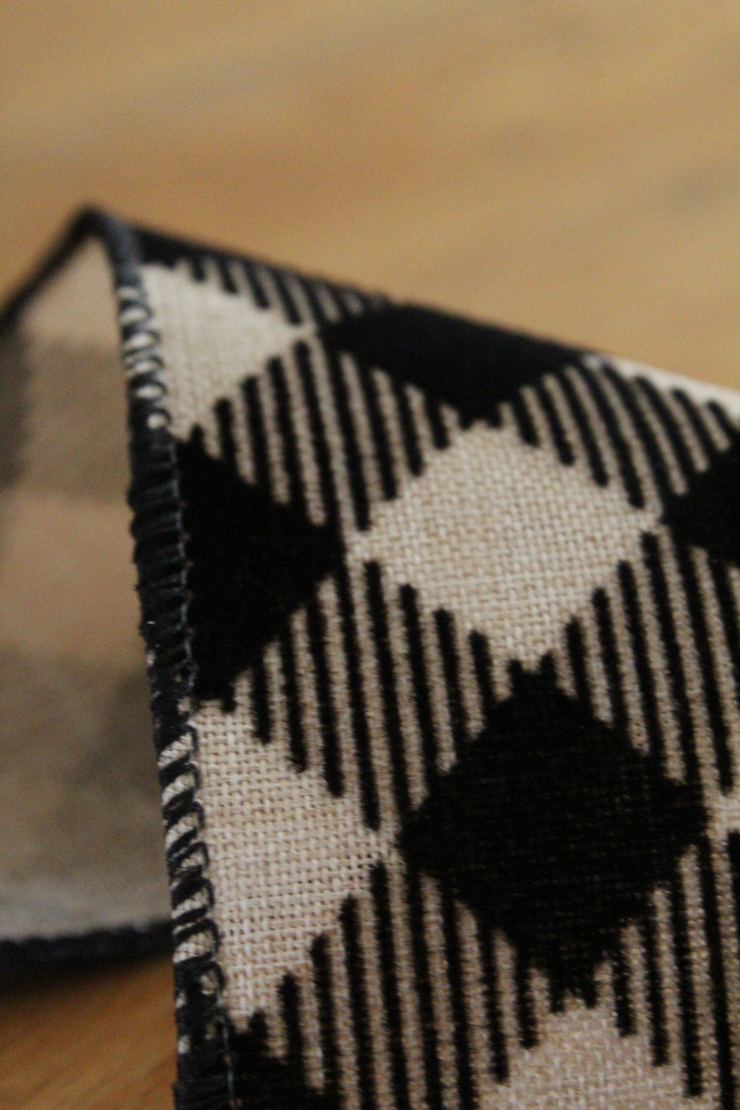 Christmas Ribbon - Cream & Black