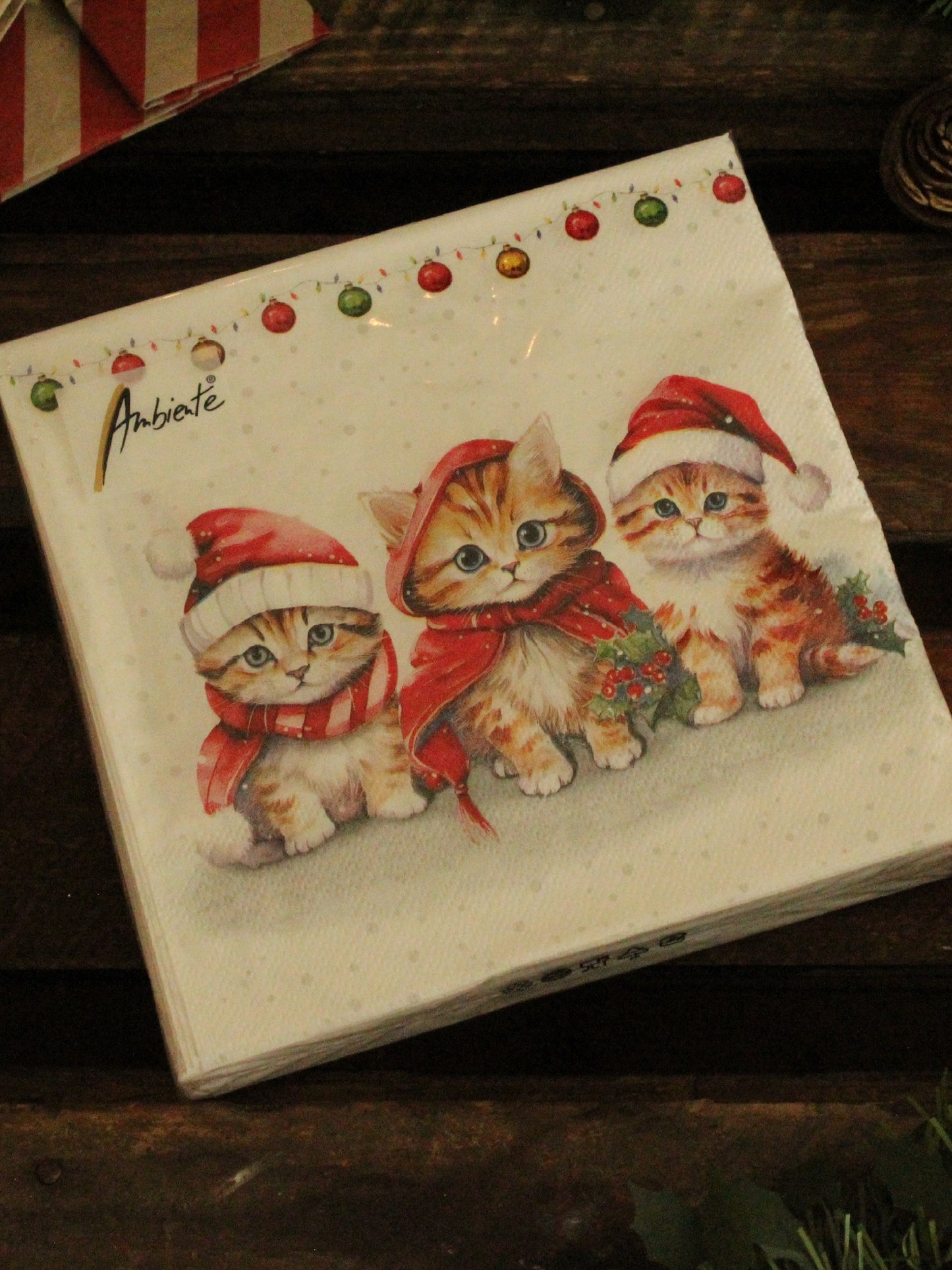 Christmas Serviettes - Kittens