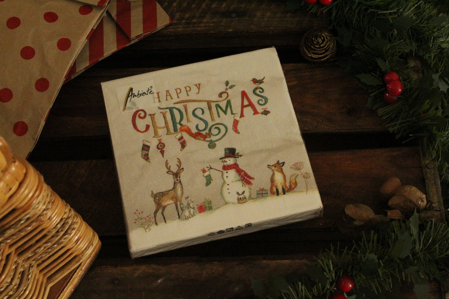 Christmas Serviettes - Merry Christmas Fox