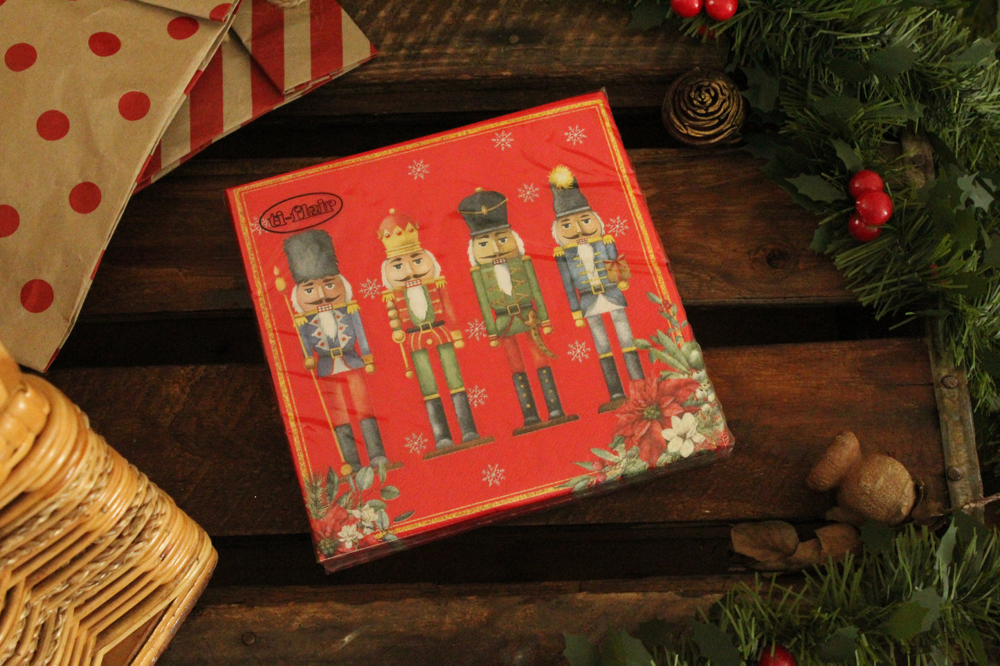 Christmas Serviettes - Nutcracker Red
