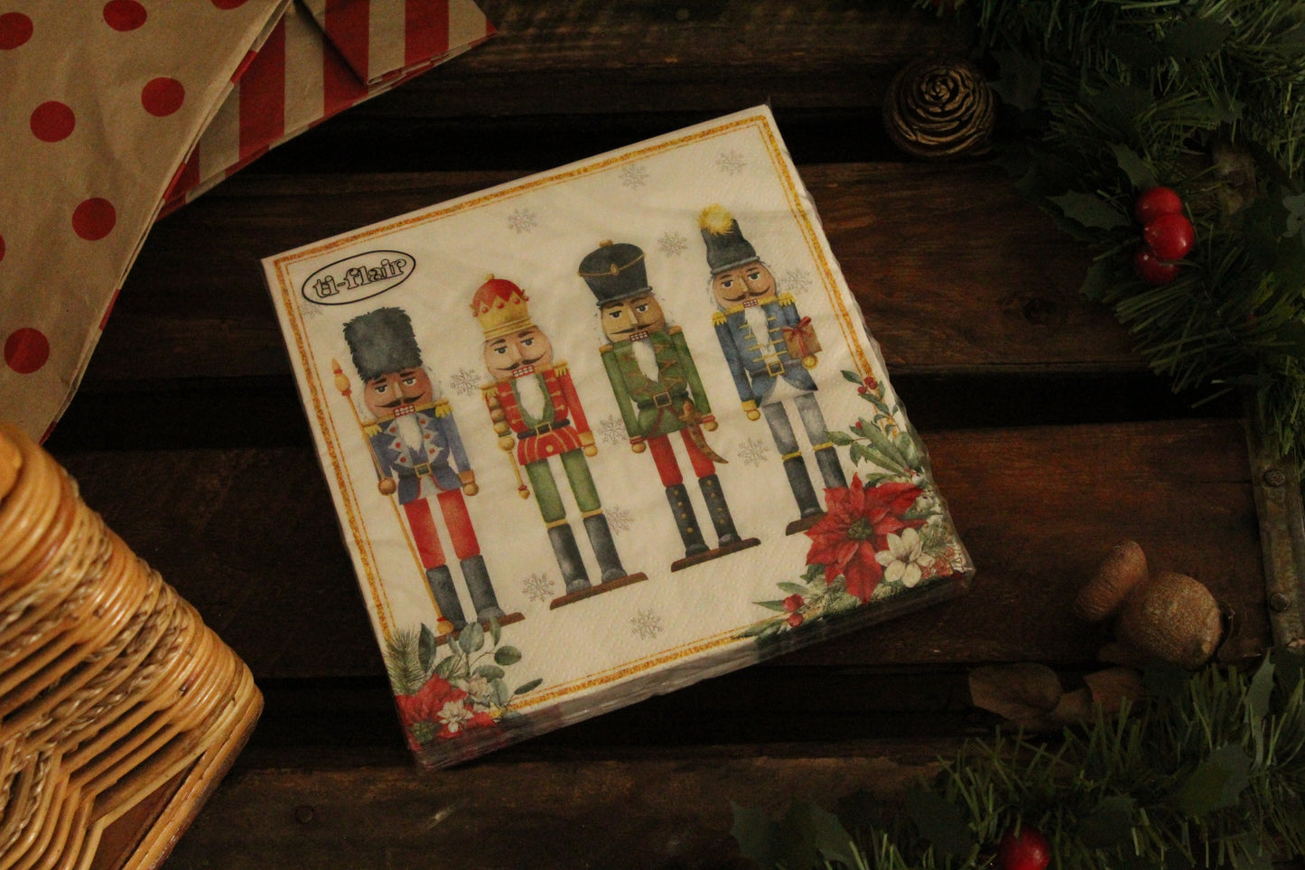 Christmas Serviettes - Nutcracker White