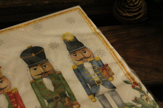 Christmas Serviettes - Nutcracker White