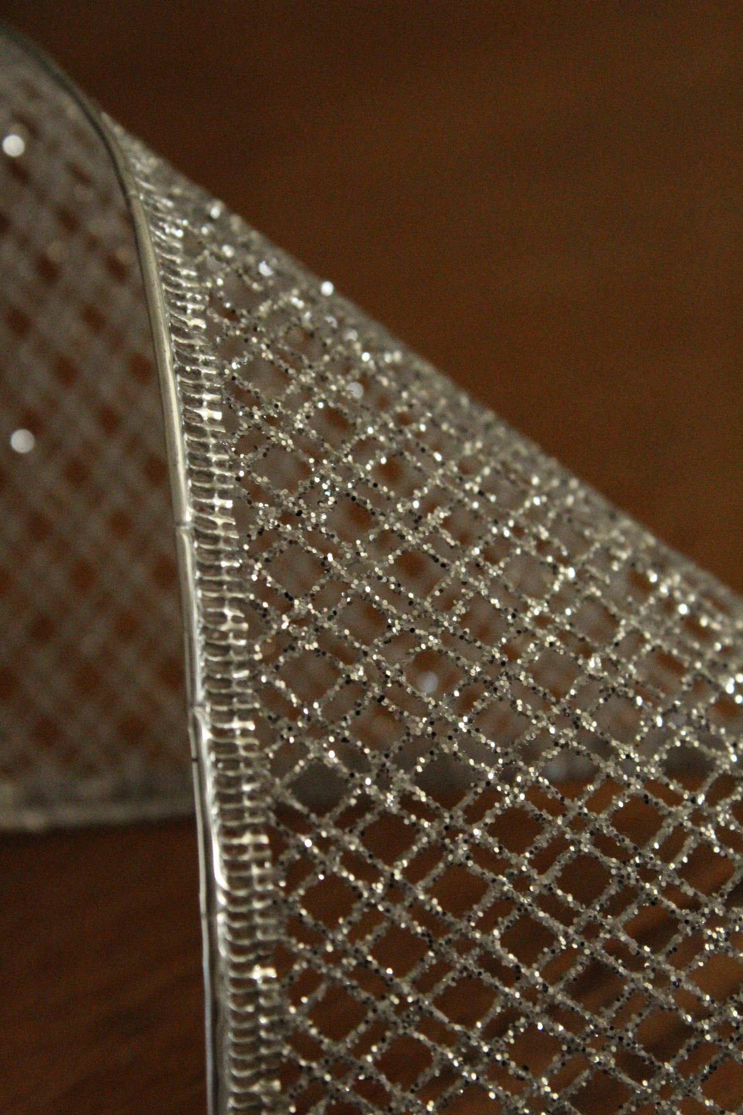 Christmas Ribbon - Silver Mesh