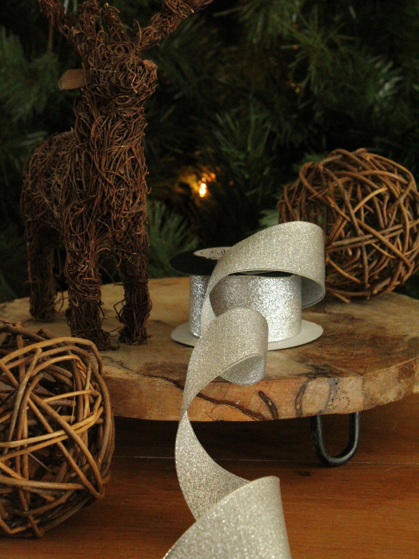 Christmas Ribbon - Shimmer Silver