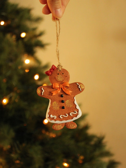 Christmas Ornament - Gingerbread men orange