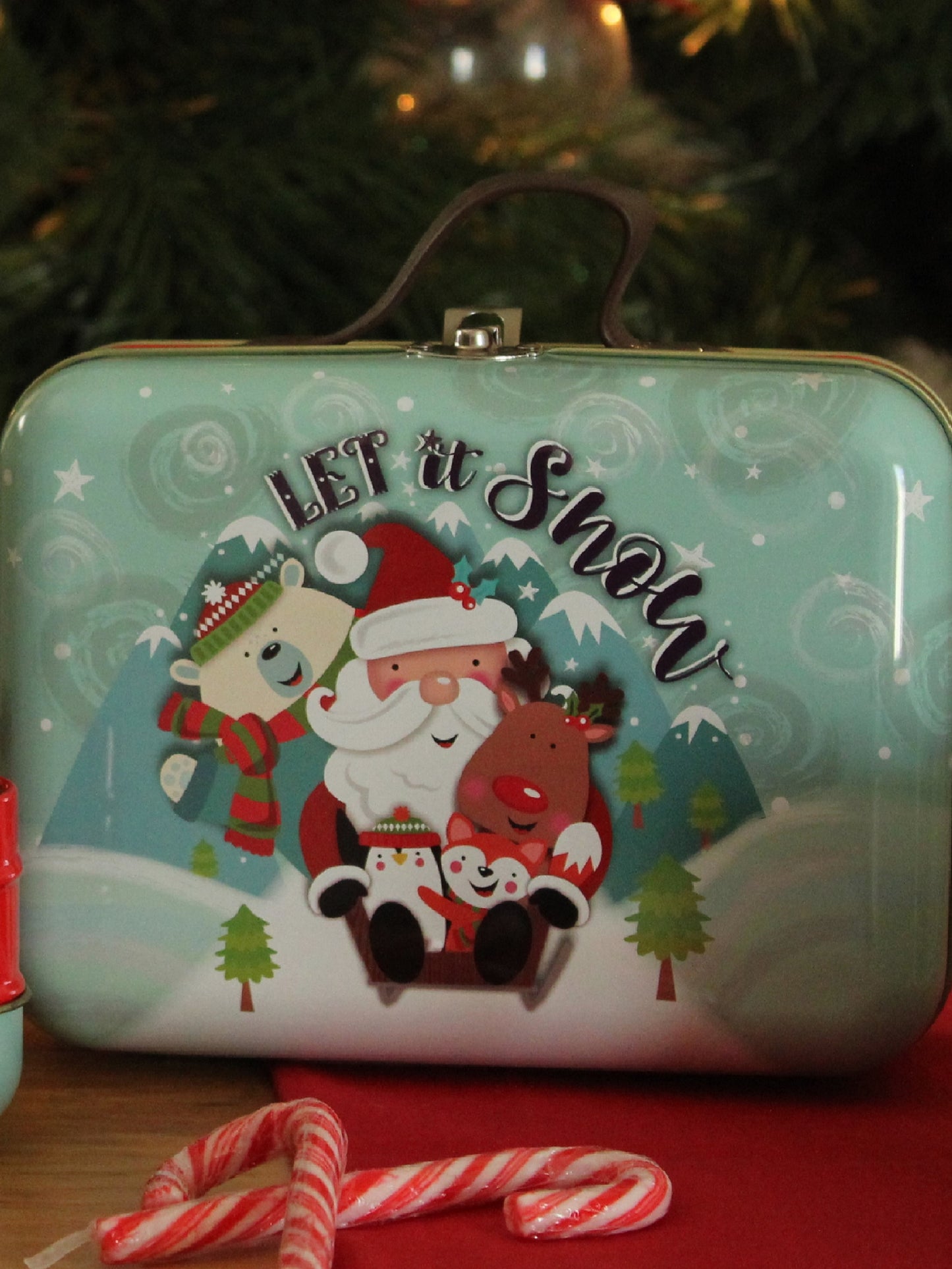 Christmas Tin Suitcase - Let it Snow