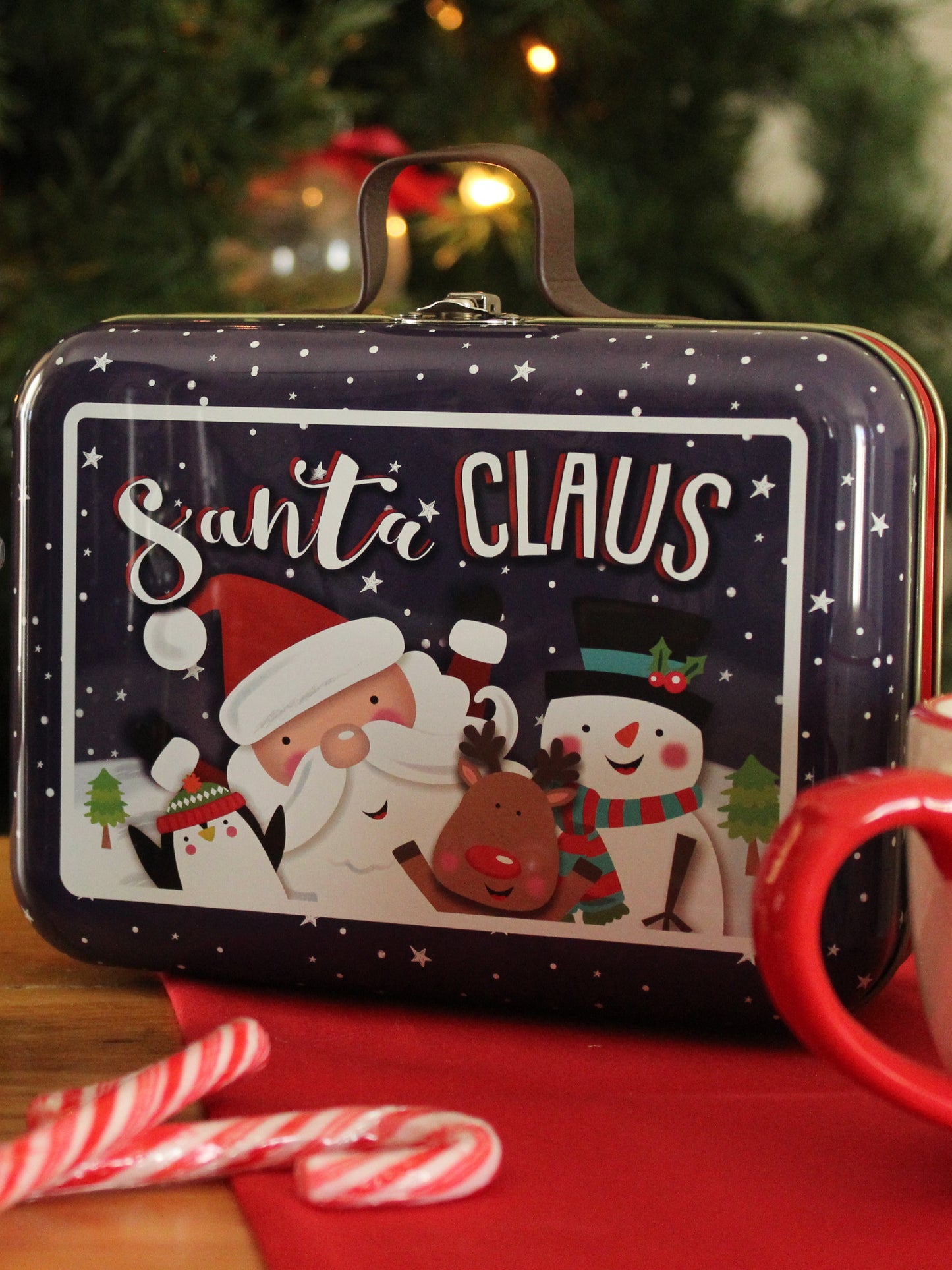 Christmas Tin Suitcase - Santa Clause