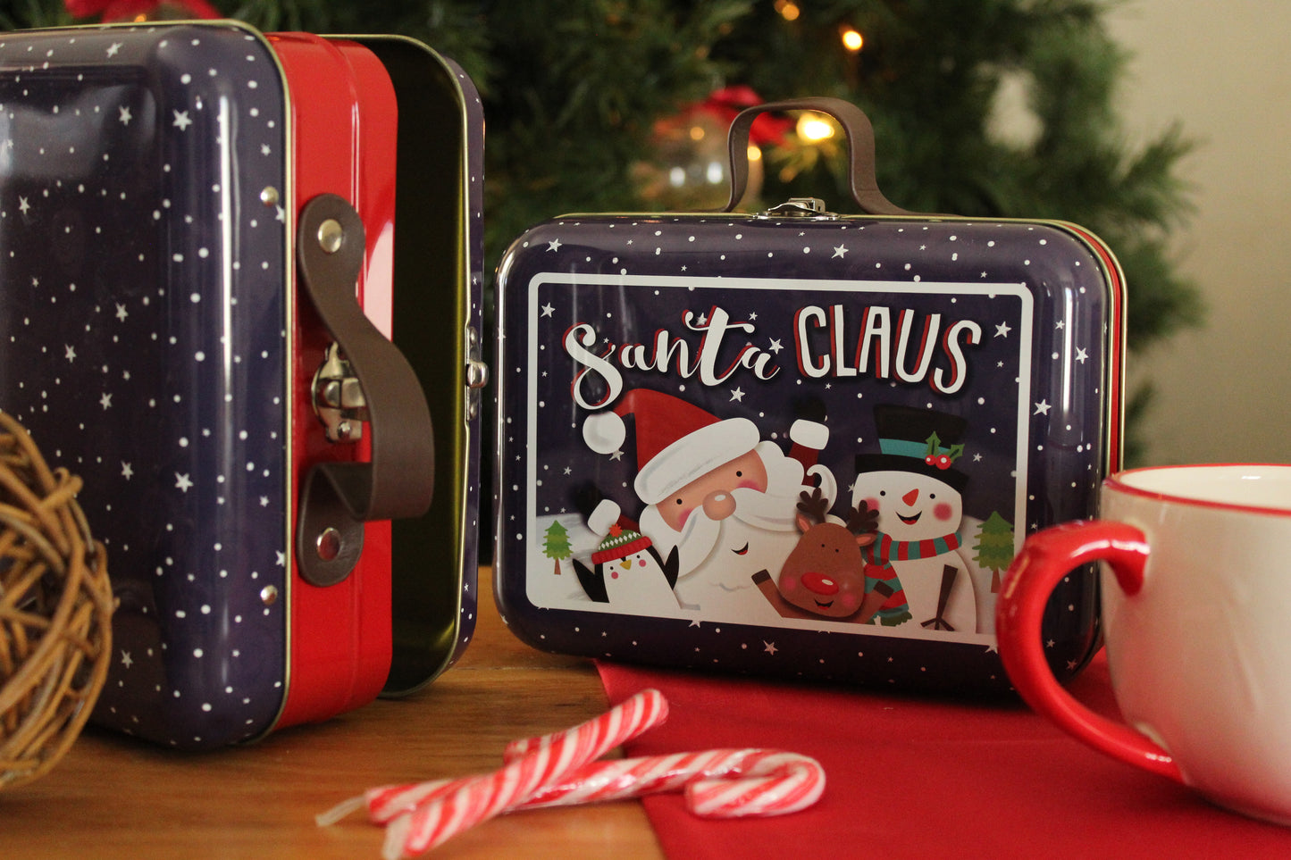 Christmas Tin Suitcase - Santa Clause