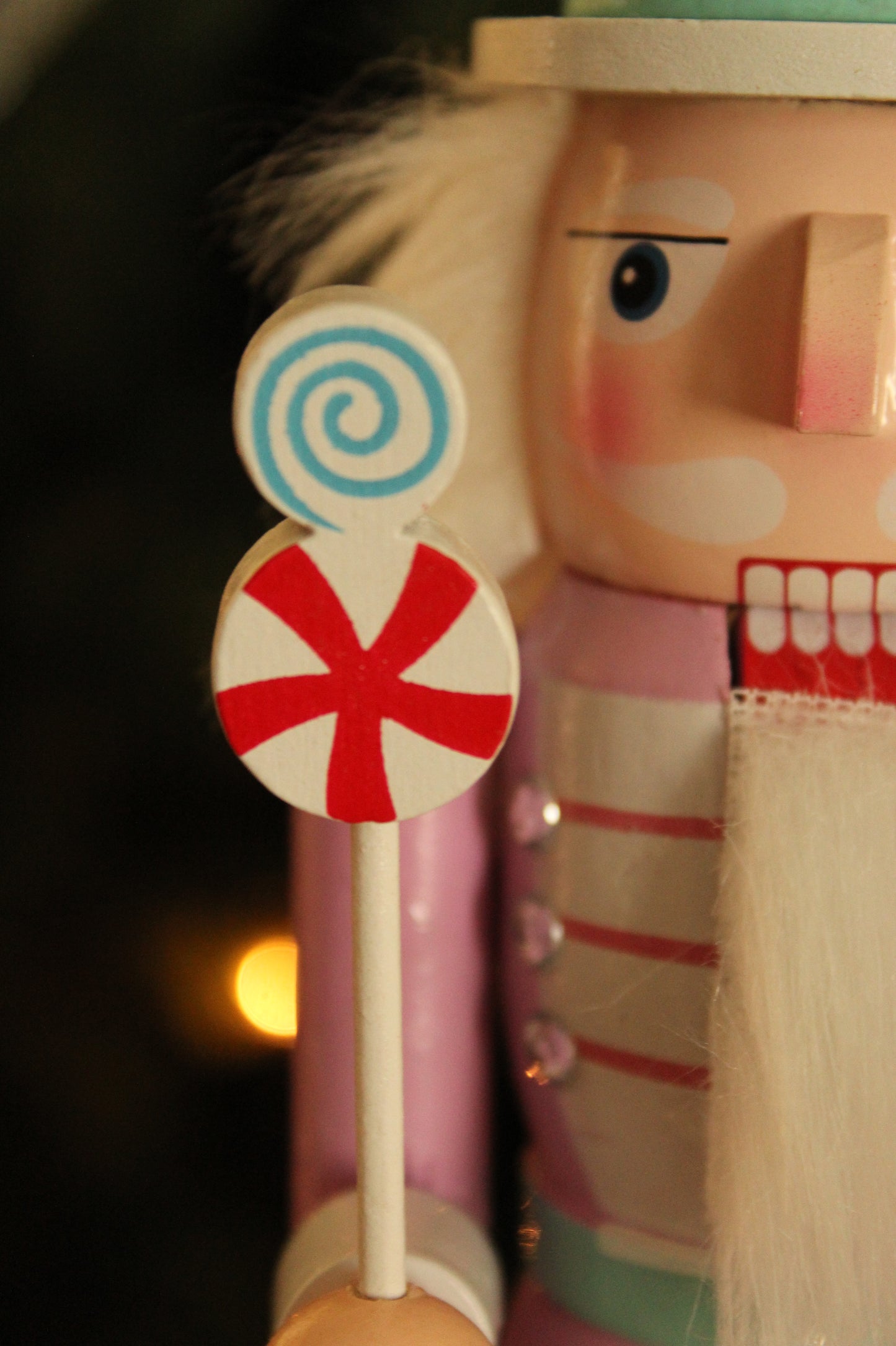 Christmas Nutcracker - Pastel Green Stripes 30cm