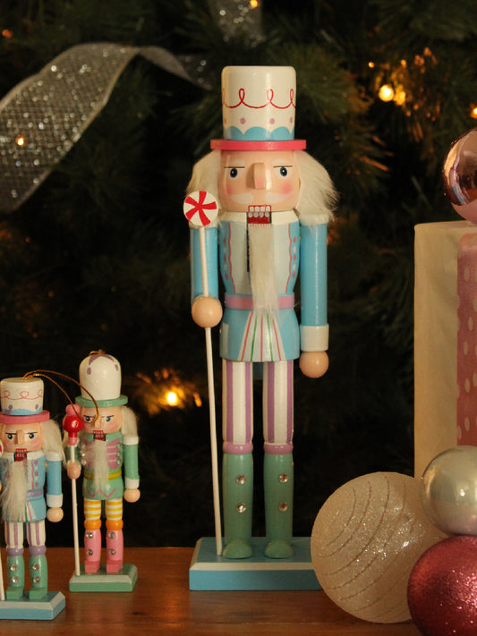 Christmas Nutcracker - Pastel Purple Stripes 30cm