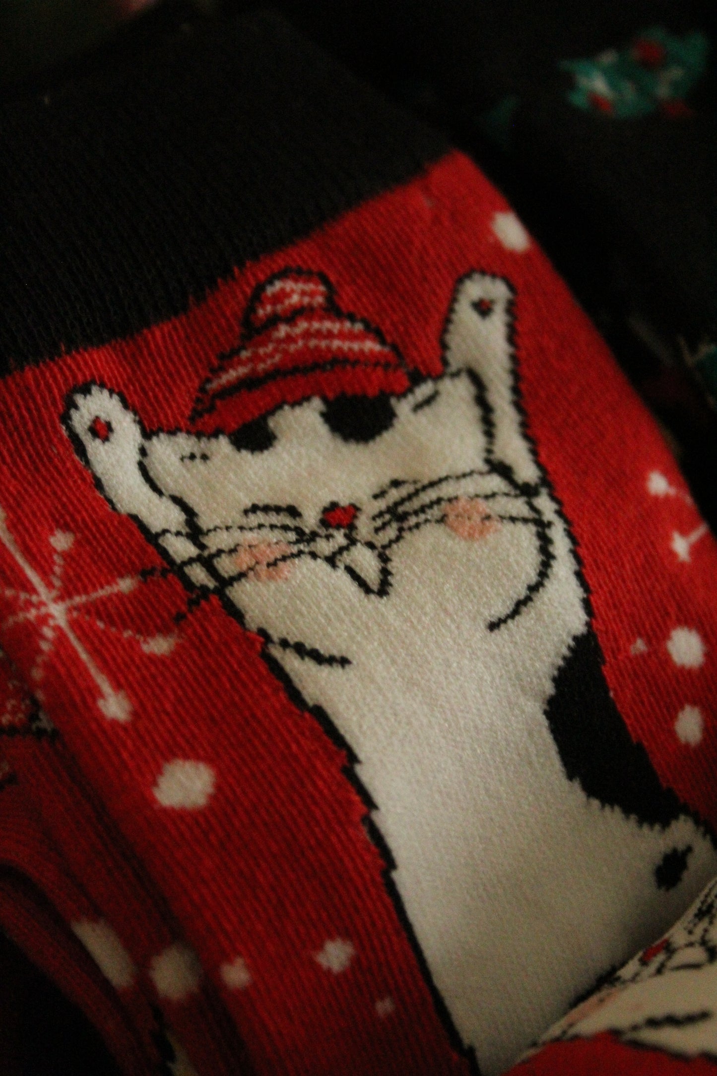 Christmas Socks - Cats on red (42 - 45)
