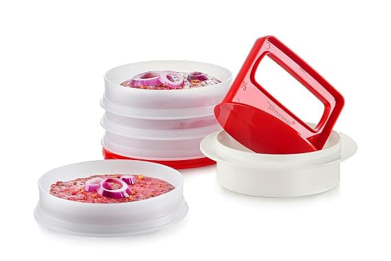 Tupperware Hamburger press and keeper set