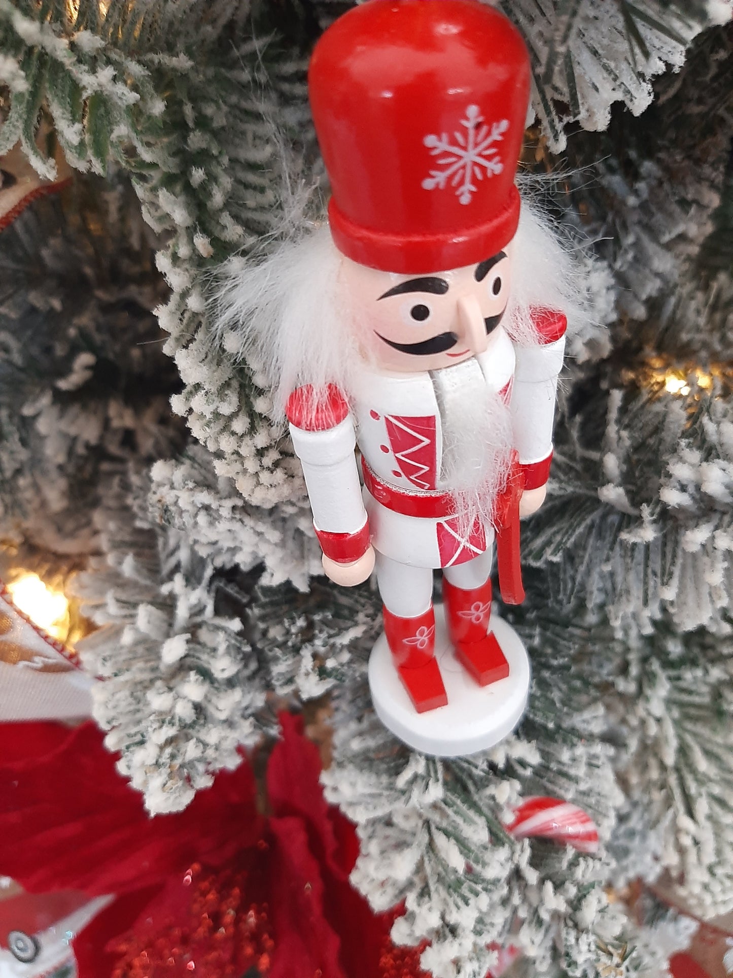 Christmas Nutcracker Ornament - Red and White