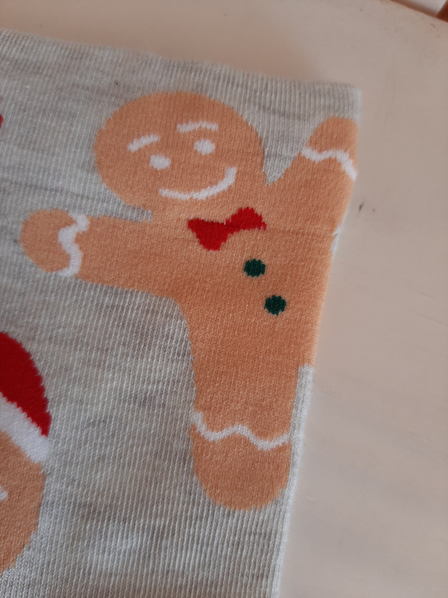 Christmas Socks - Gingerbread man Grey (35 - 39)