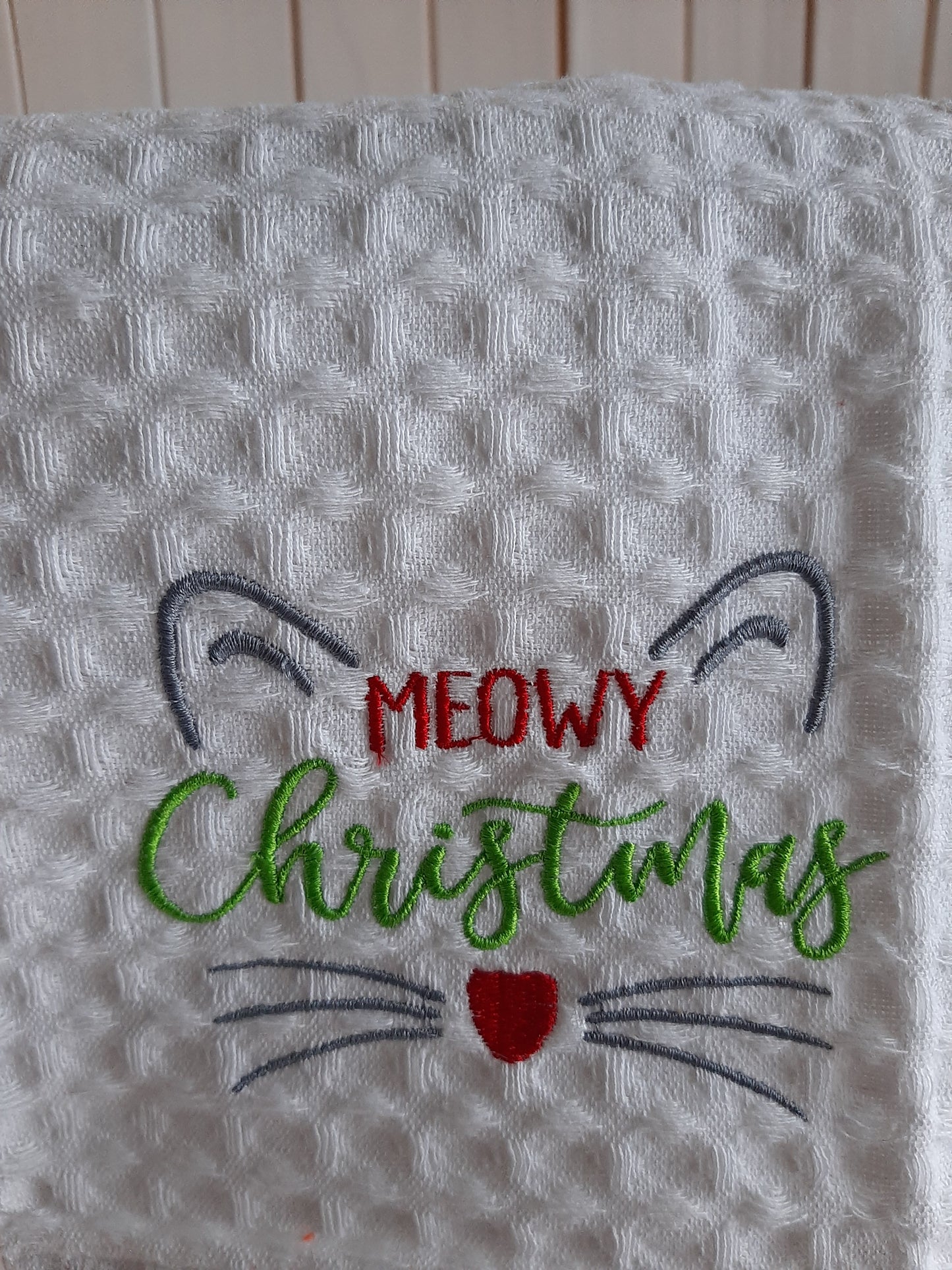 Christmas Dish Cloth - Meowy Christmas