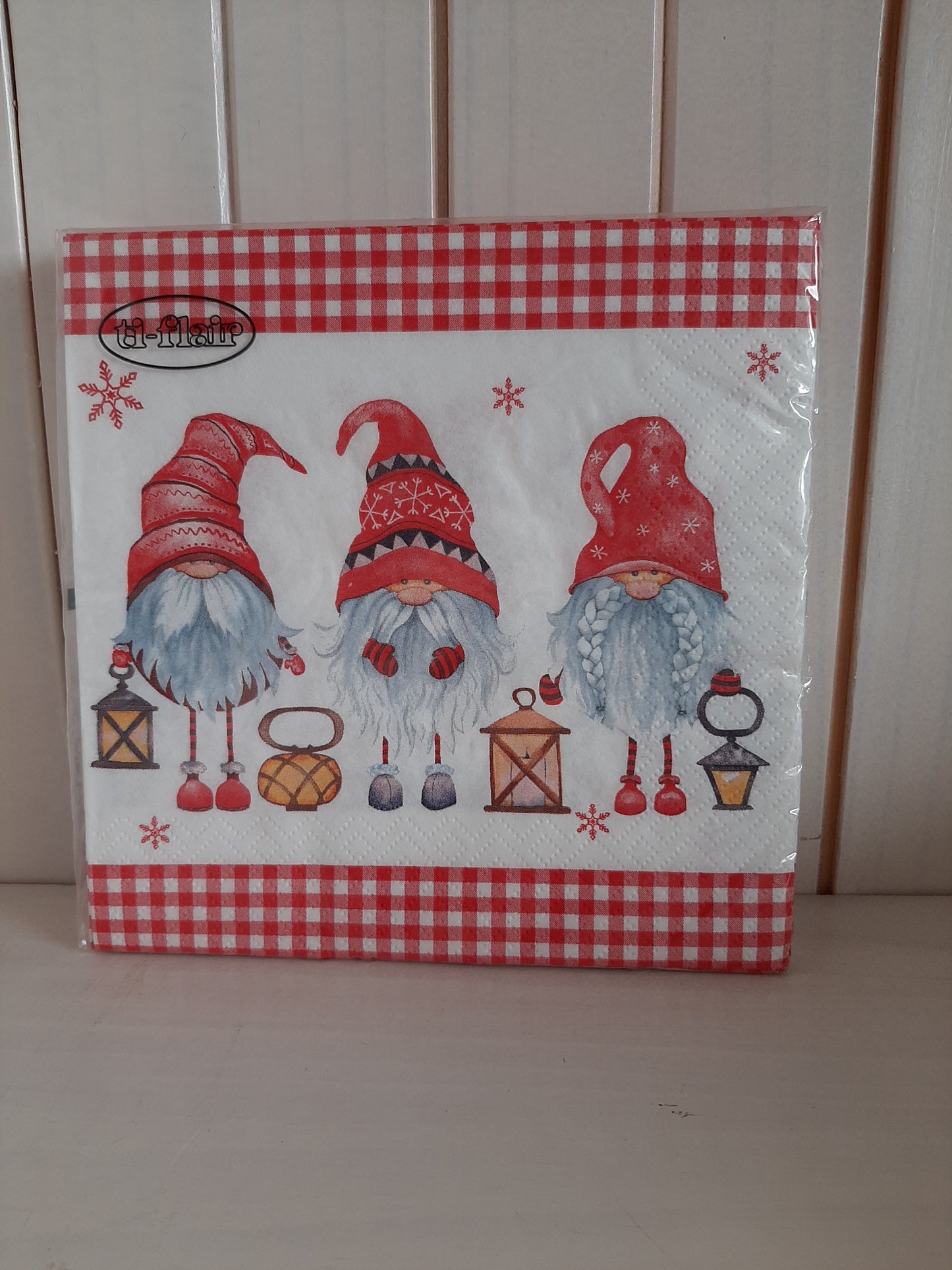 Christmas Serviettes - Gnomes red