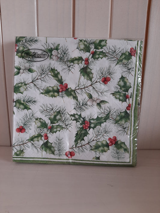 Christmas Serviettes - Holly