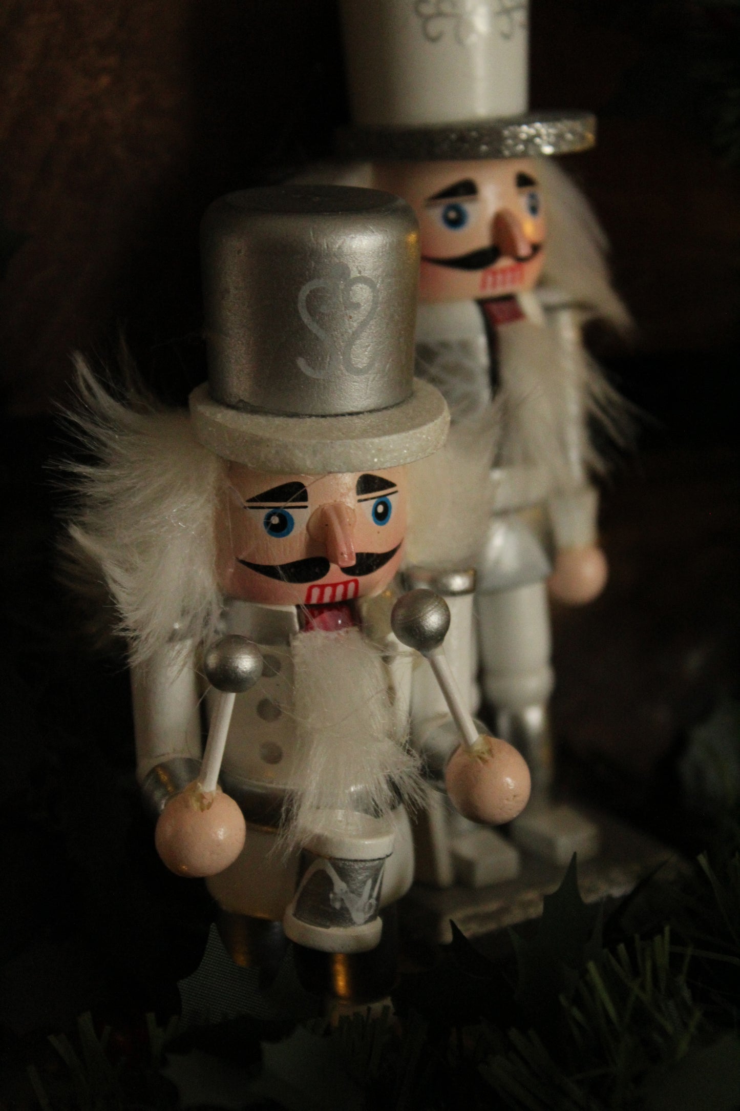 Christmas Nutcracker - Silver and White 15cm