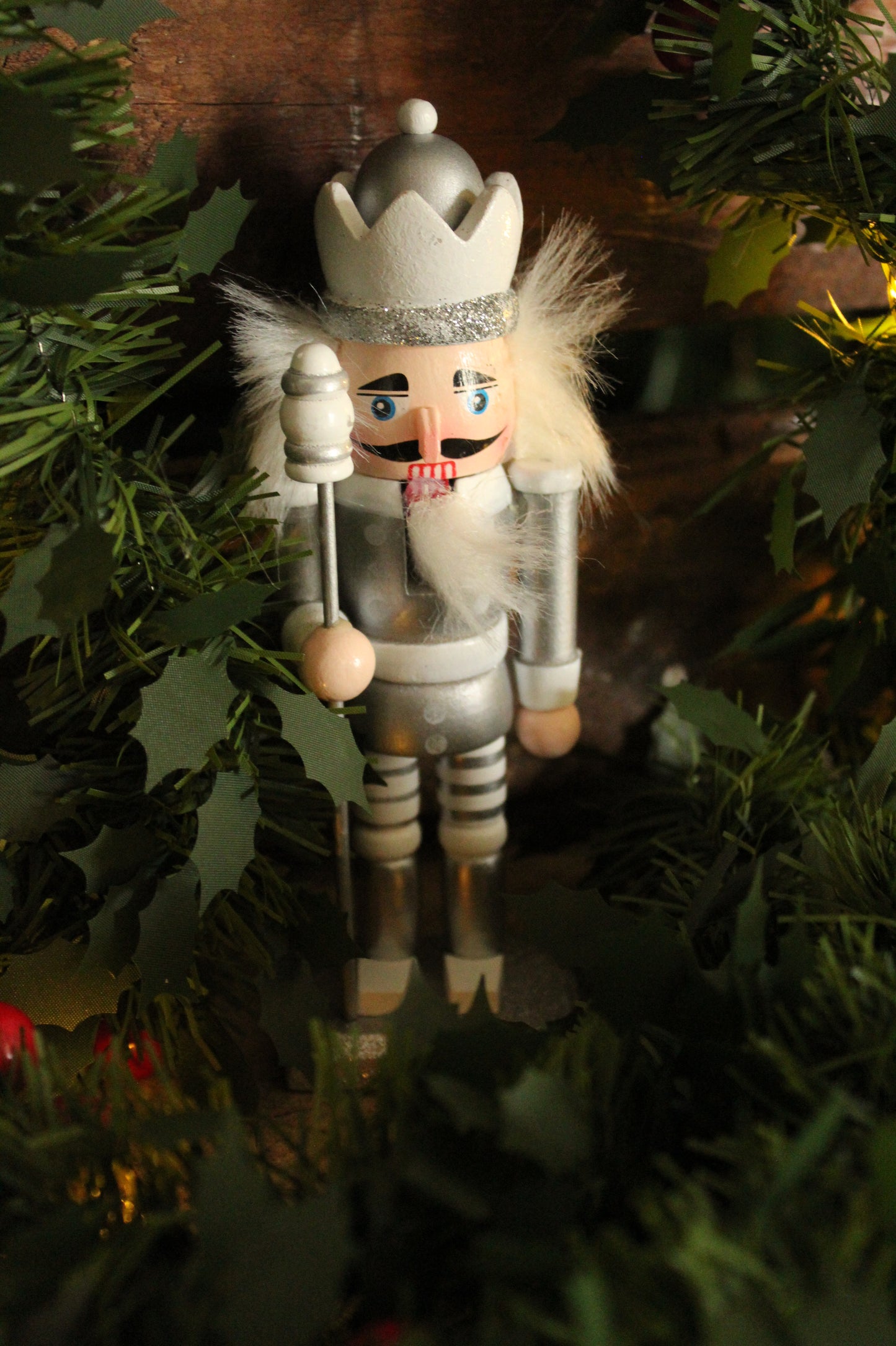 Christmas Nutcracker - Silver and White 15cm