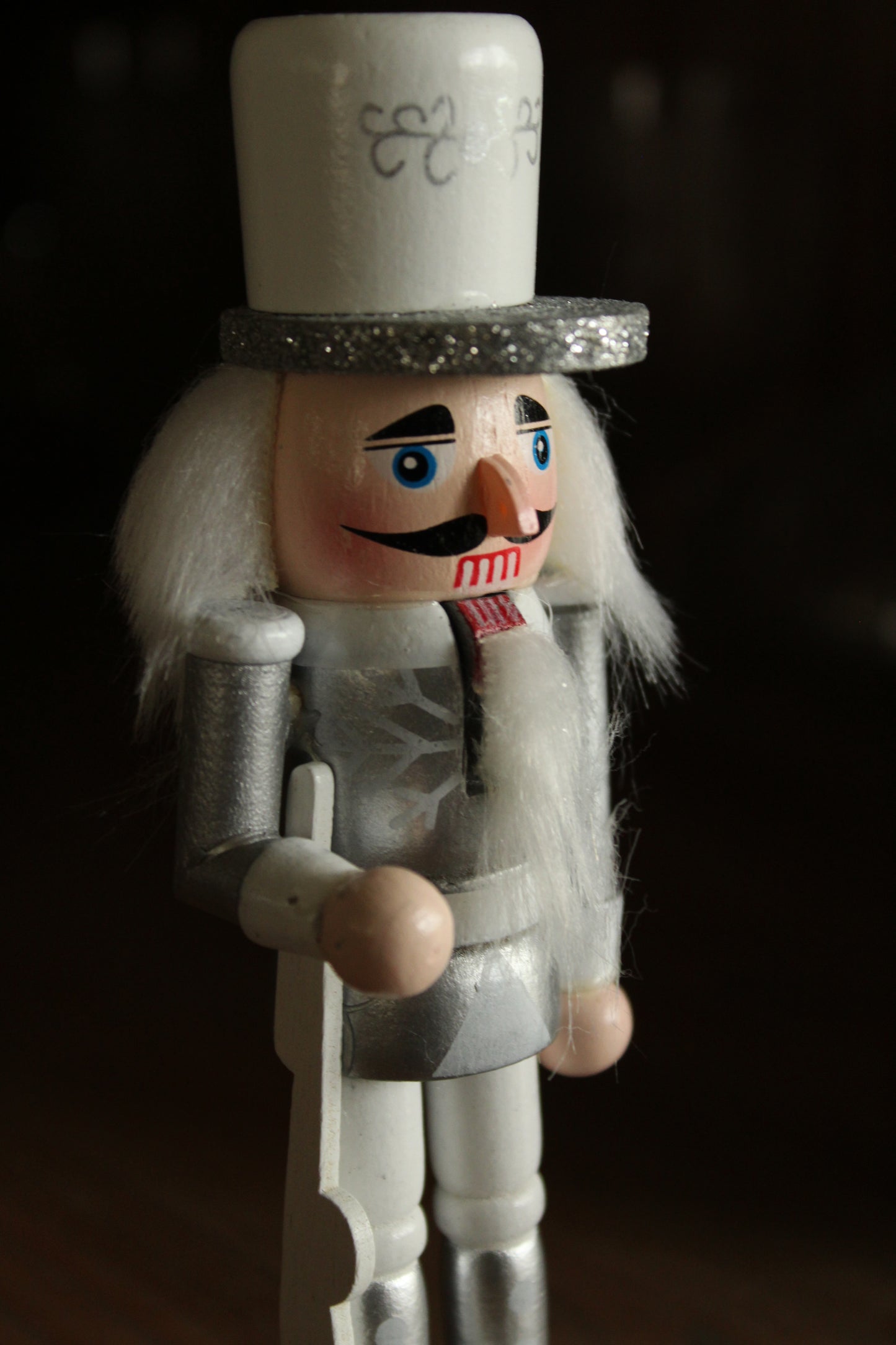 Christmas Nutcracker - Silver and White 15cm