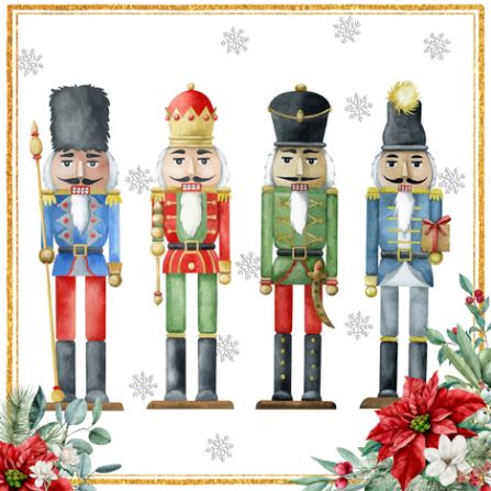 Christmas Serviettes - Nutcracker White