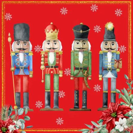 Christmas Serviettes - Nutcracker Red