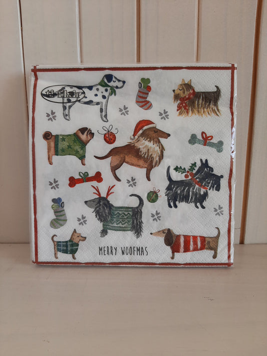 Christmas Serviettes - Merry Woofmas