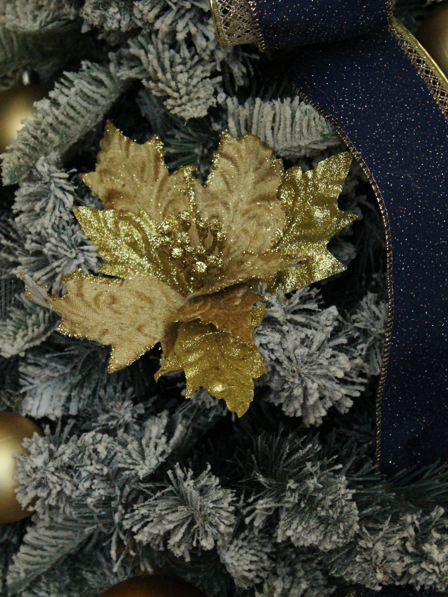 Poinsettia - Glitter Gold 20cm