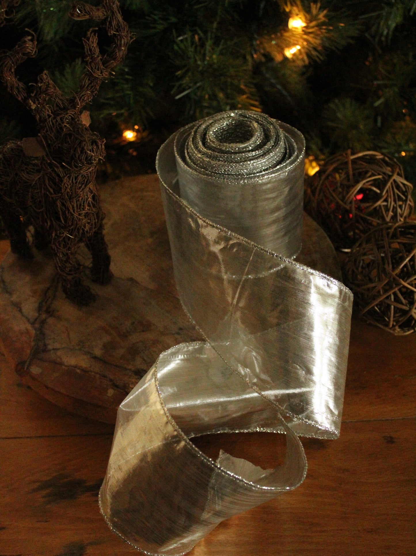 Christmas Ribbon - Silver 100 mm