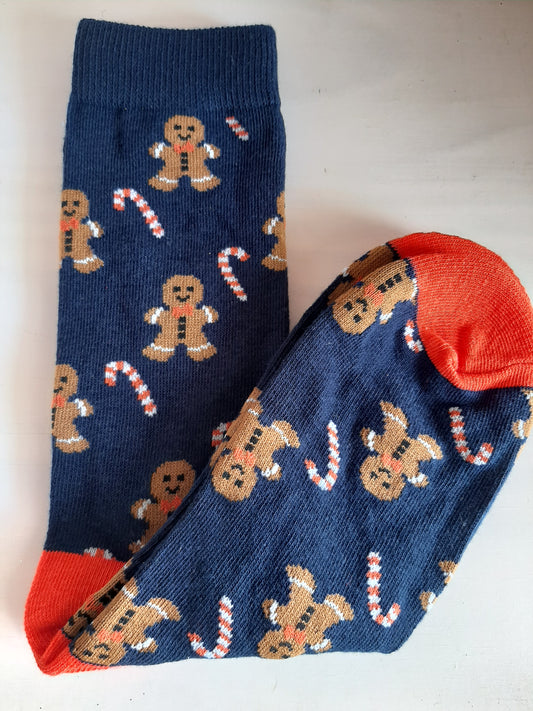 Christmas Socks - Gingerbread man and candy cane (35-38)