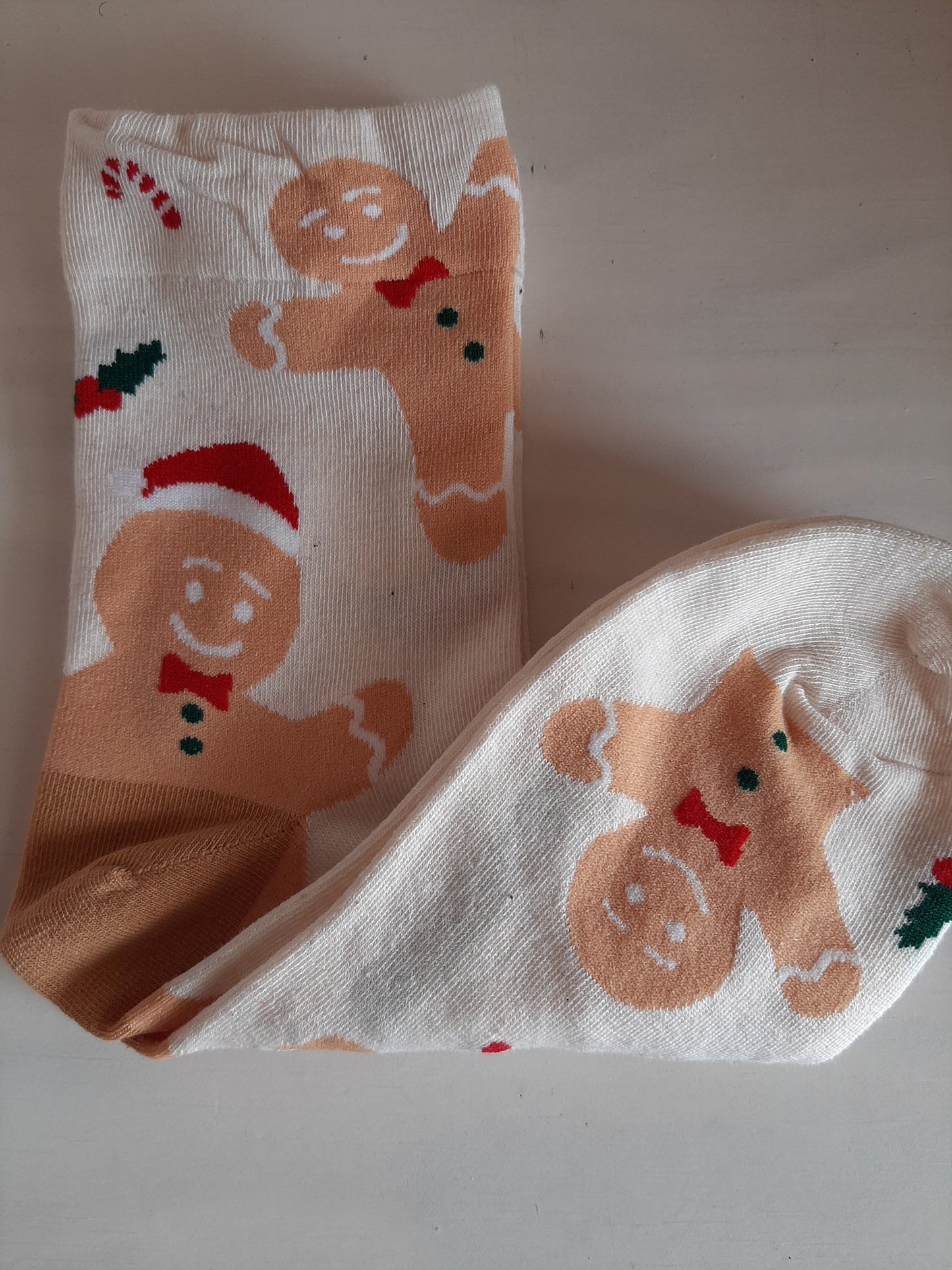 Christmas Socks - Gingerbread man Grey (35 - 39)