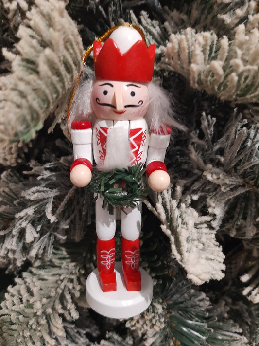 Christmas Nutcracker Ornament - Red and White