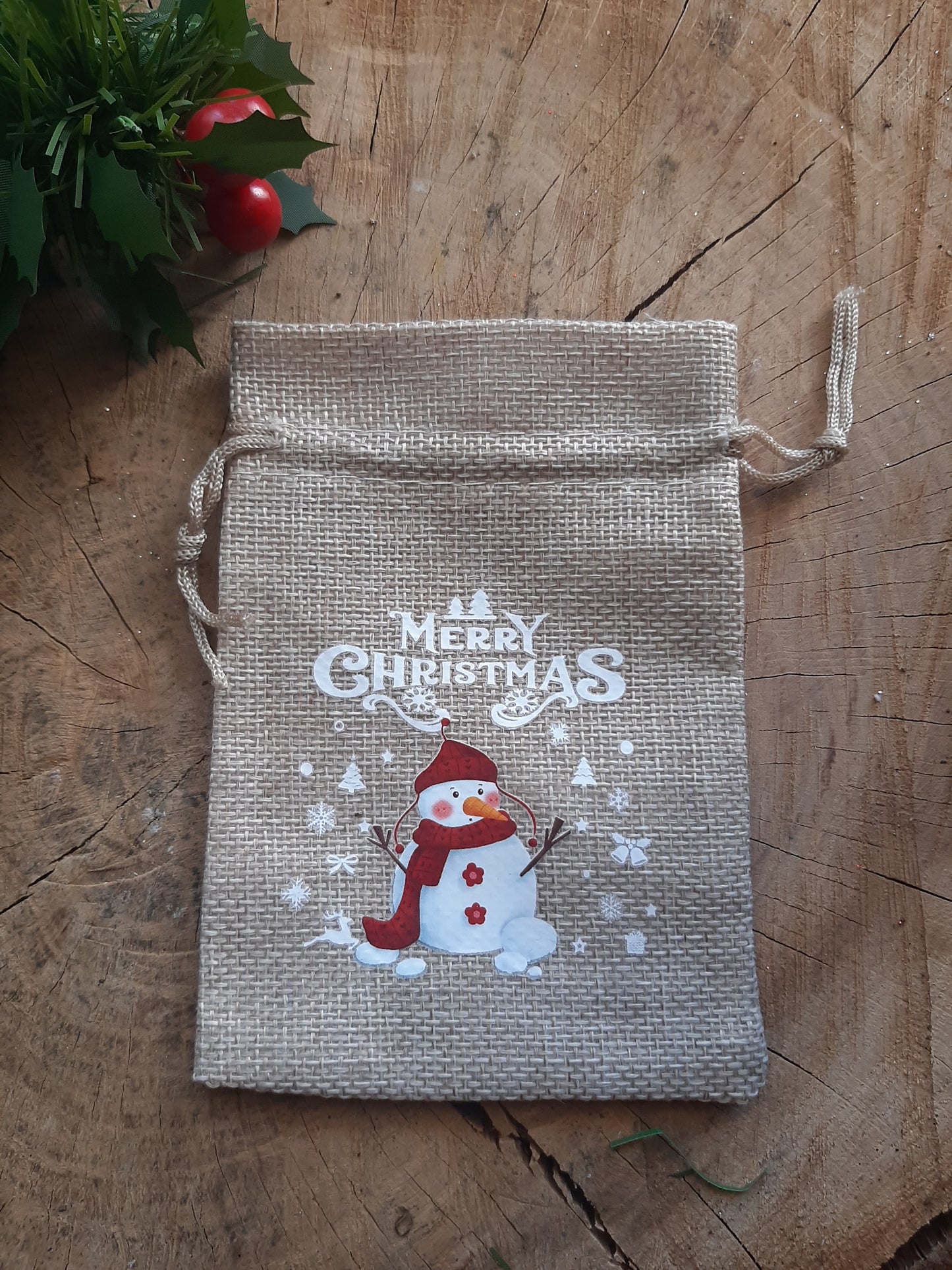 Christmas Wrapping - Hessian gift bag (10 x 15) *Diff Styles