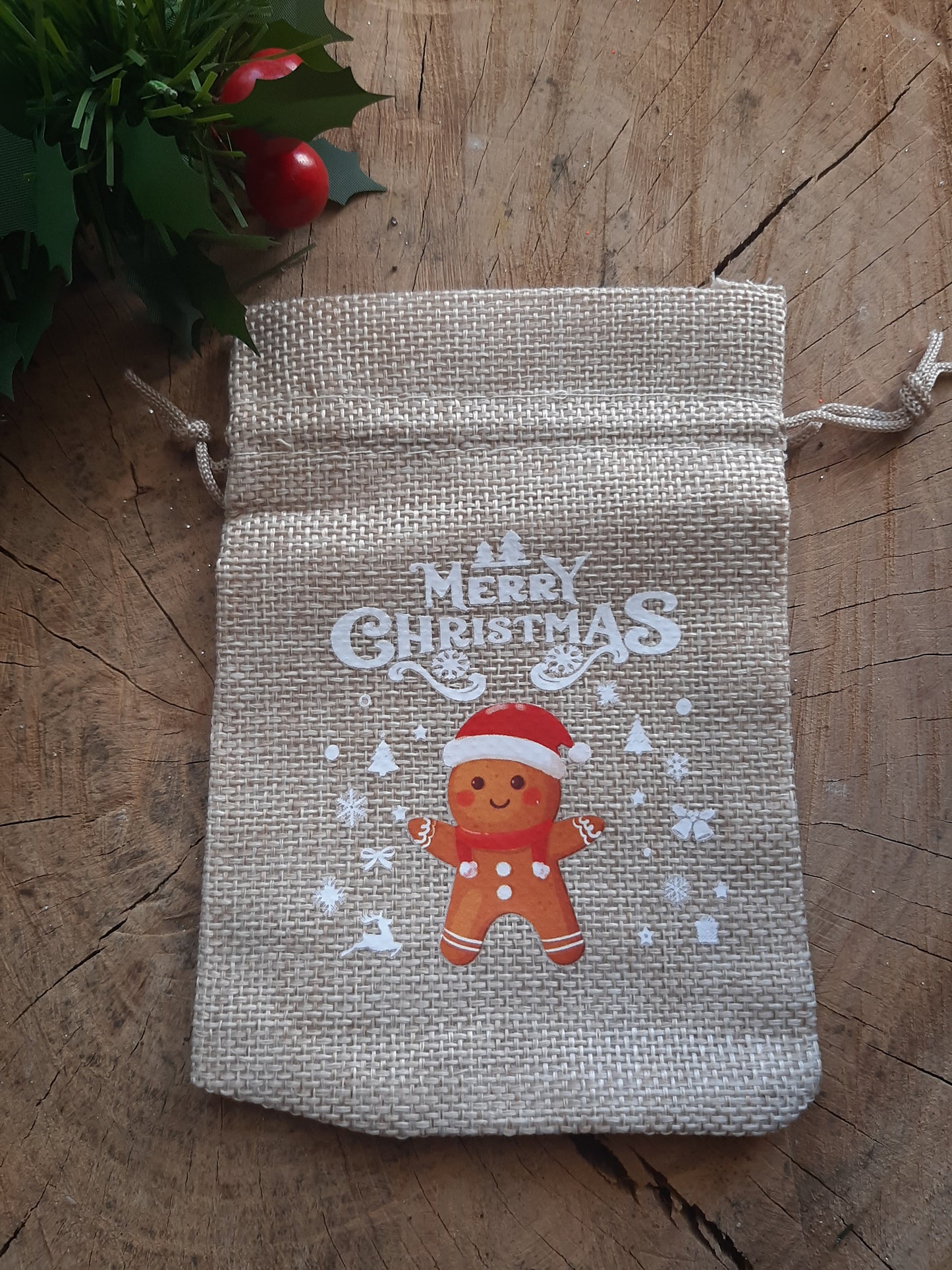 Christmas Wrapping - Hessian gift bag (10 x 15) *Diff Styles