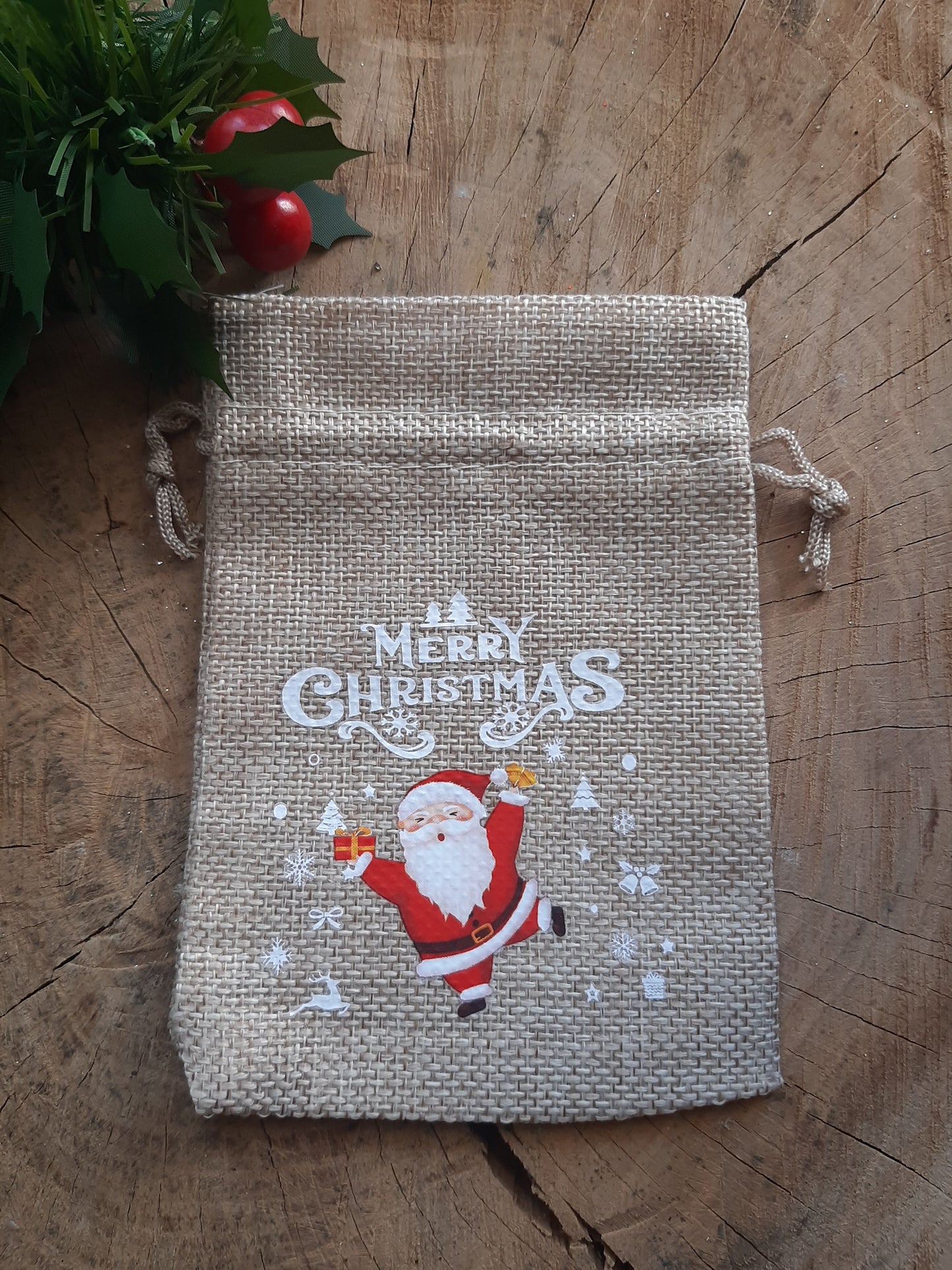 Christmas Wrapping - Hessian gift bag (10 x 15) *Diff Styles