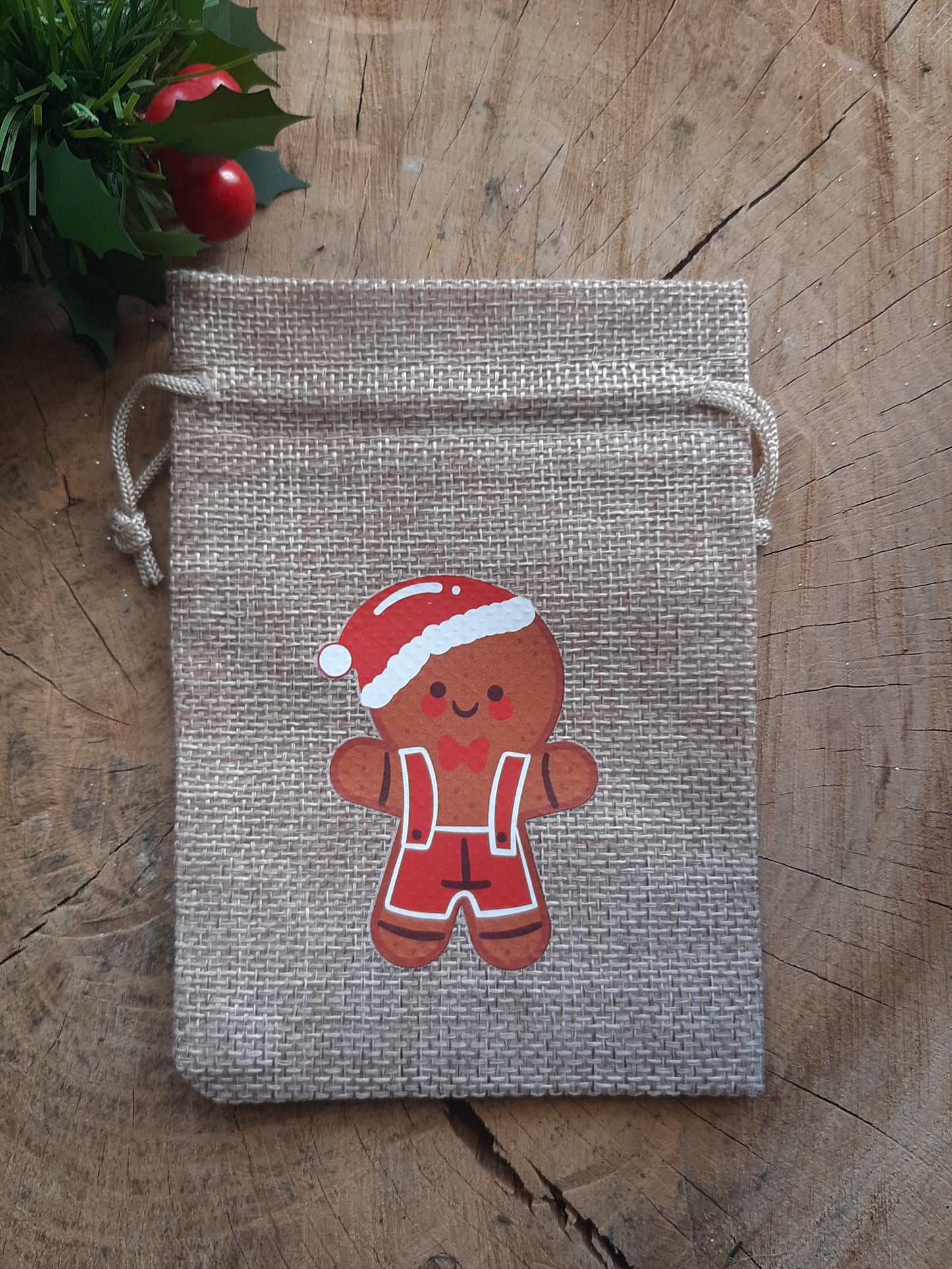 Christmas Wrapping - Hessian gift bag (10 x 15) *Diff Styles