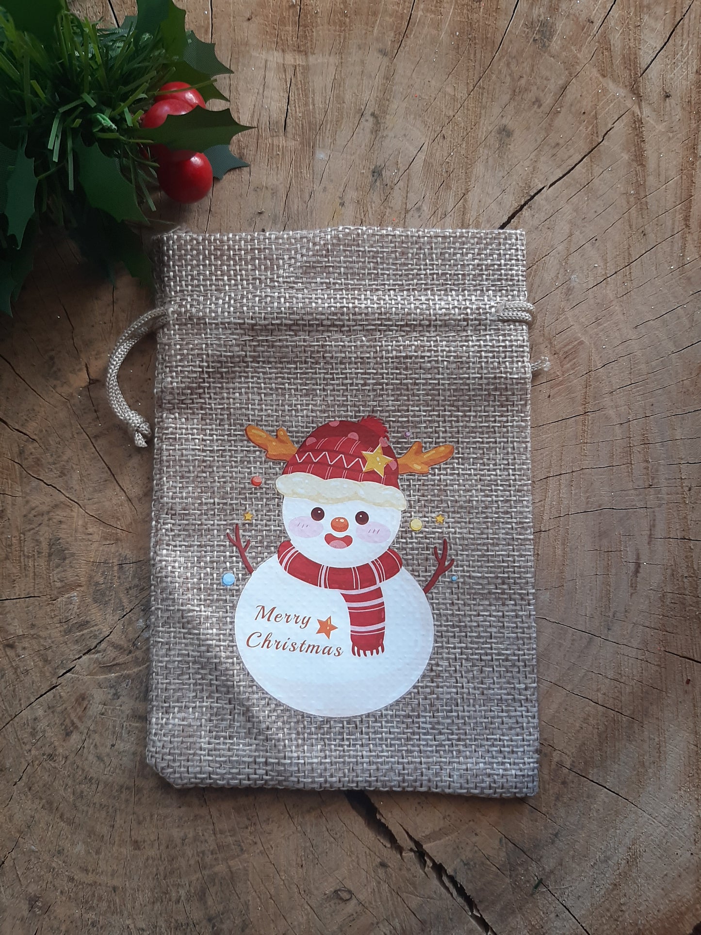 Christmas Wrapping - Hessian gift bag (10 x 15) *Diff Styles