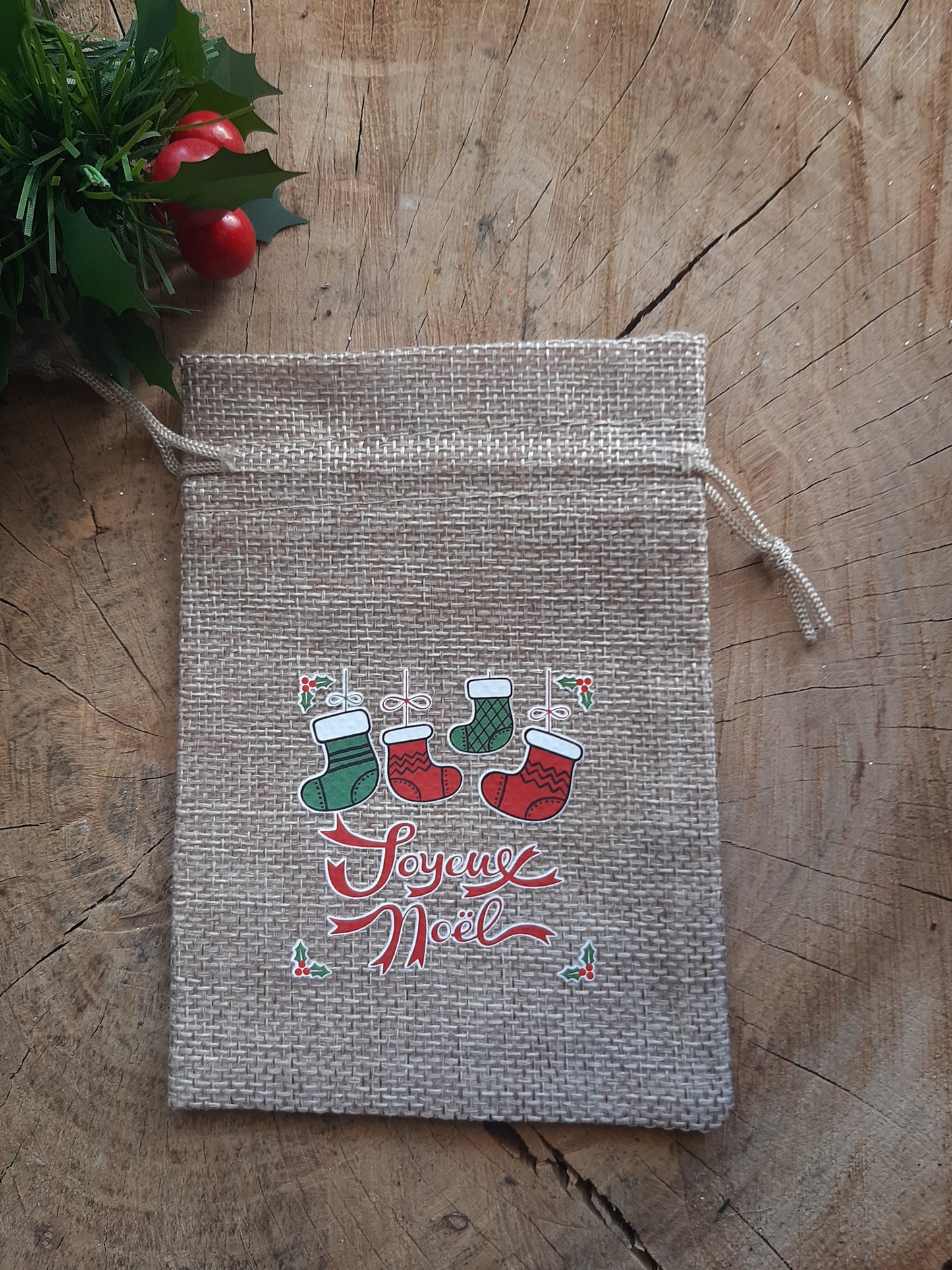 Christmas Wrapping - Hessian gift bag (10 x 15) *Diff Styles